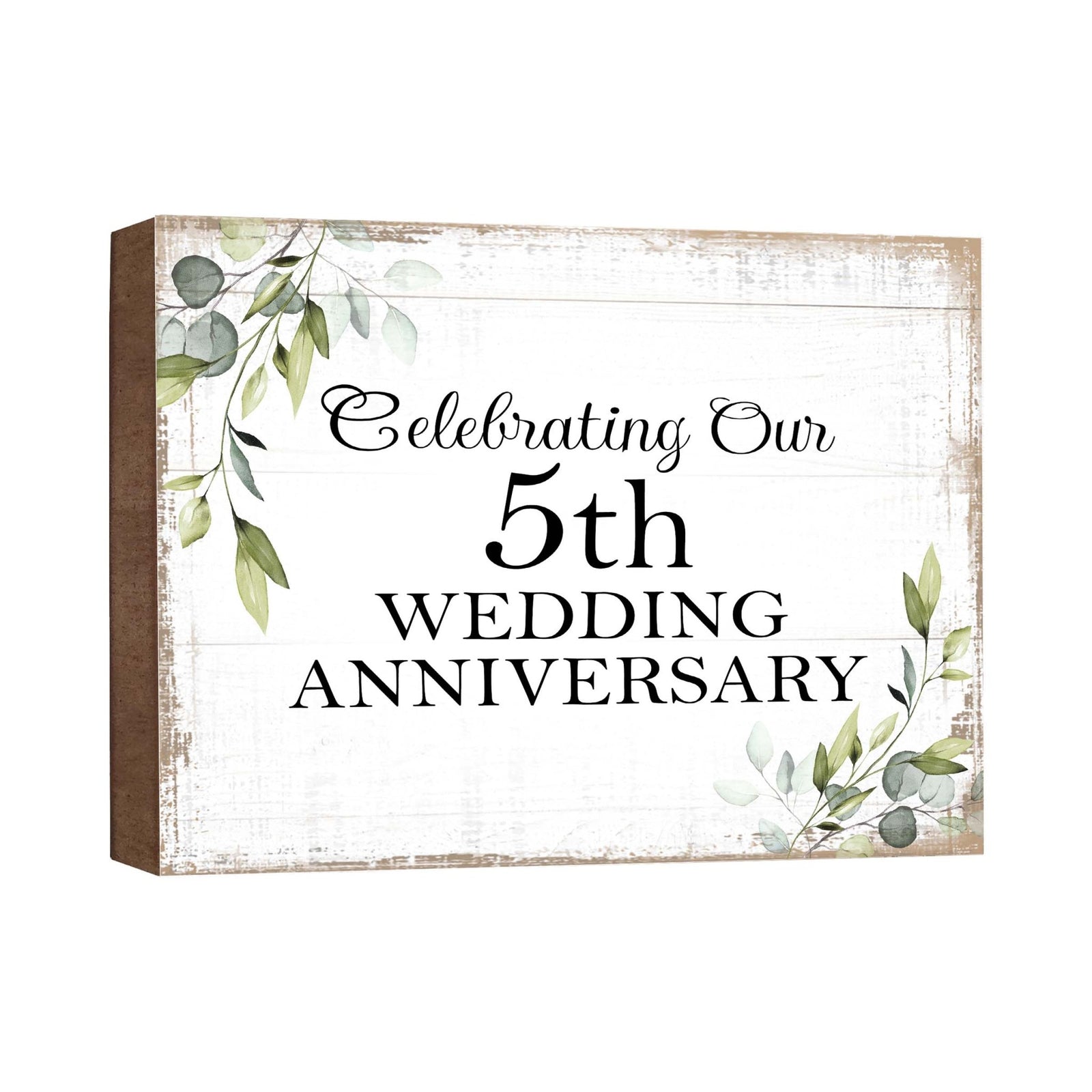 5th Wedding Anniversary Wall Plaque - Celebrating - LifeSong Milestones
