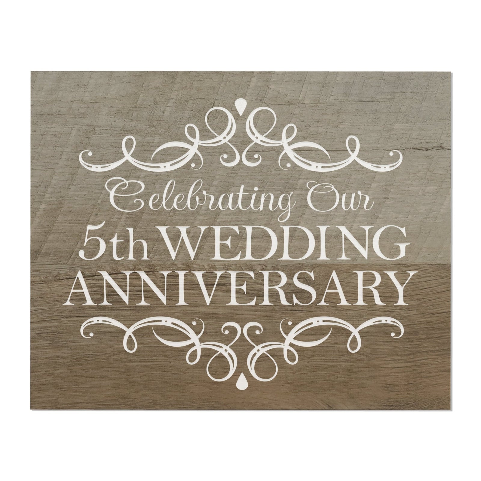 5th Wedding Anniversary Wall Plaque - Celebrating - LifeSong Milestones