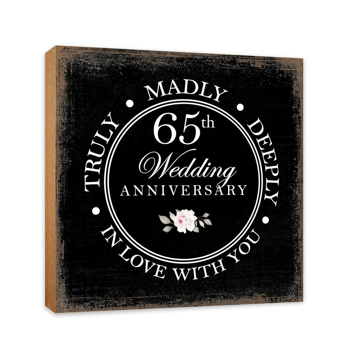 65th Wedding Anniversary Unique Shelf Decor and Tabletop Signs Gift for Couples - In Love With You - LifeSong Milestones