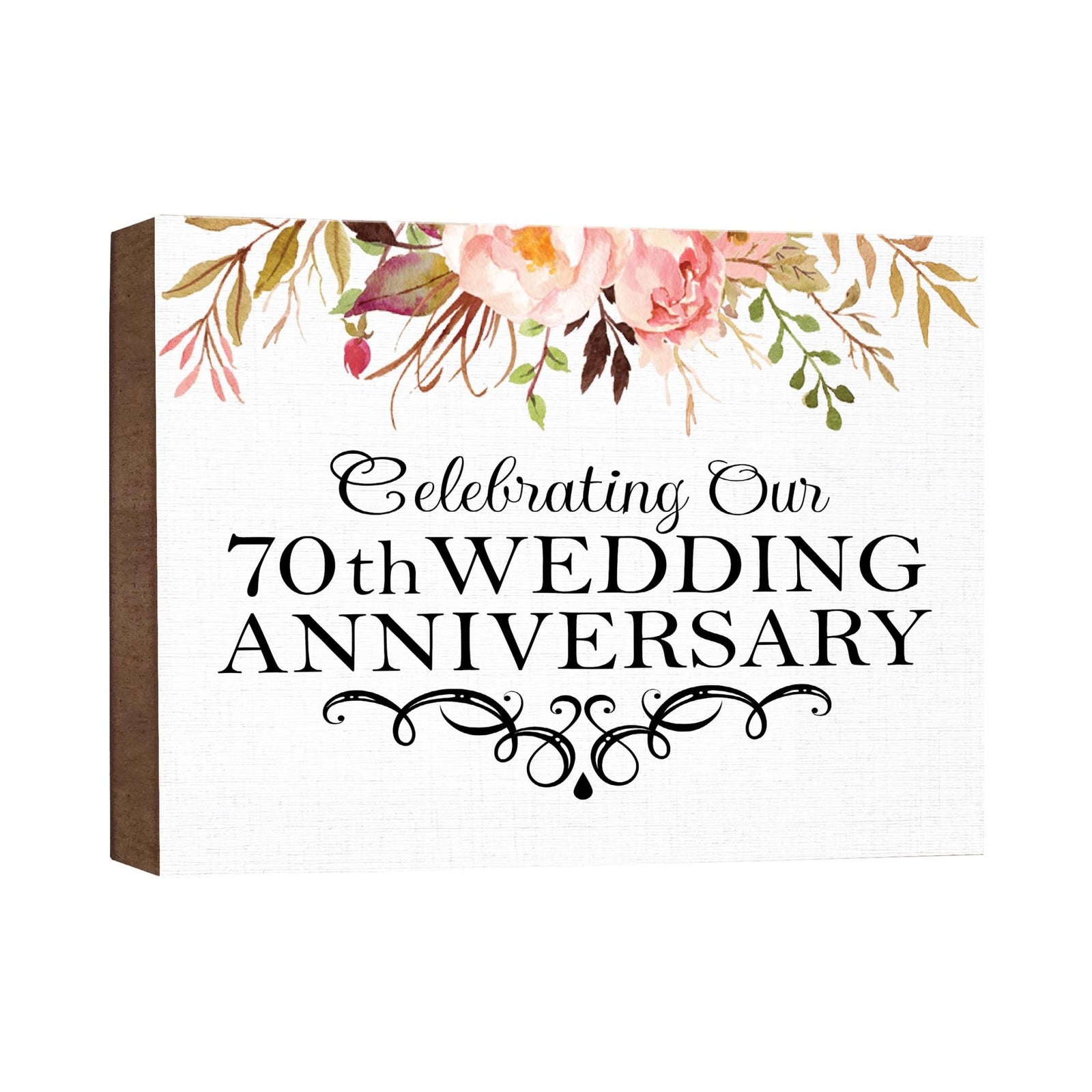 70th Wedding Anniversary Wall Plaque - Celebrating - LifeSong Milestones
