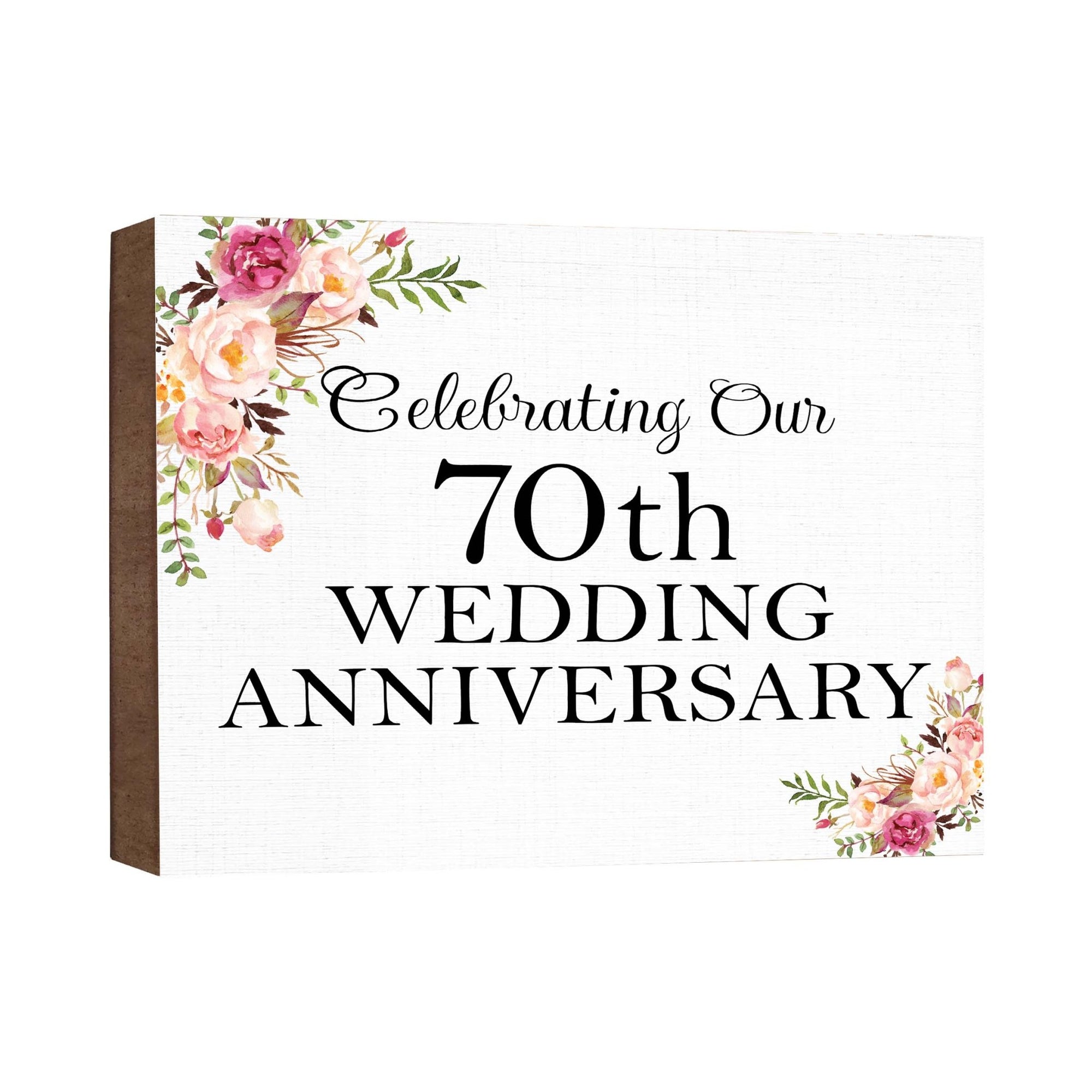 70th Wedding Anniversary Wall Plaque - Celebrating - LifeSong Milestones