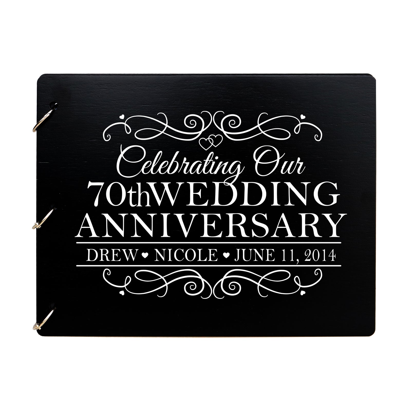 LifeSong Milestones Personalized Guestbook Sign for 70th Wedding Anniversary Gift Ideas