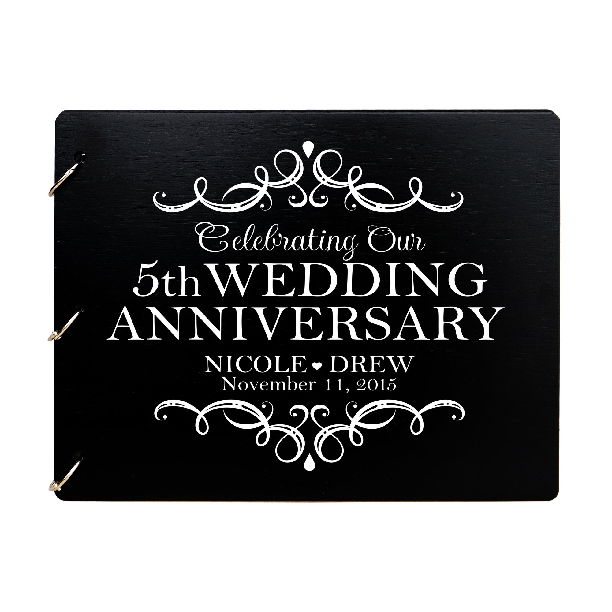 LifeSong Milestones Personalized Guestbook Sign for 5th Wedding Anniversary Gift Ideas