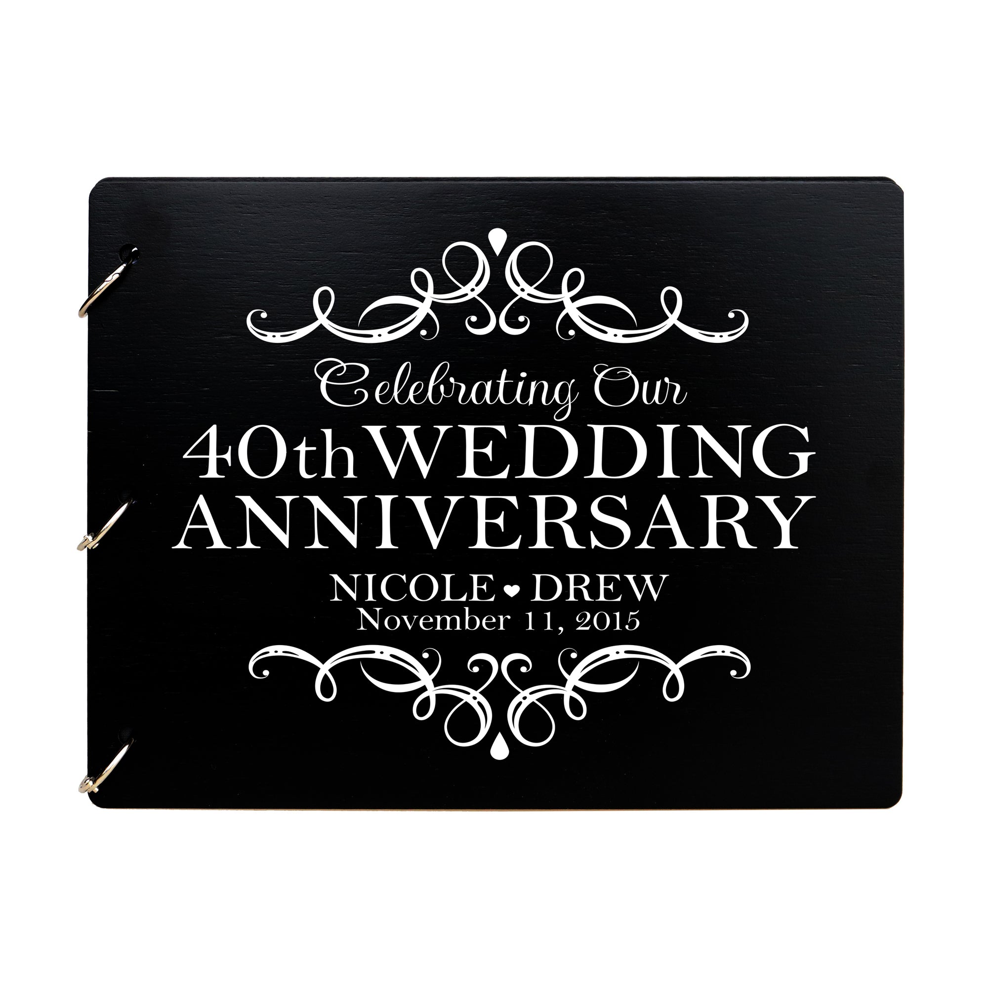 LifeSong Milestones Personalized Guestbook Sign for 40th Wedding Anniversary Gift Ideas