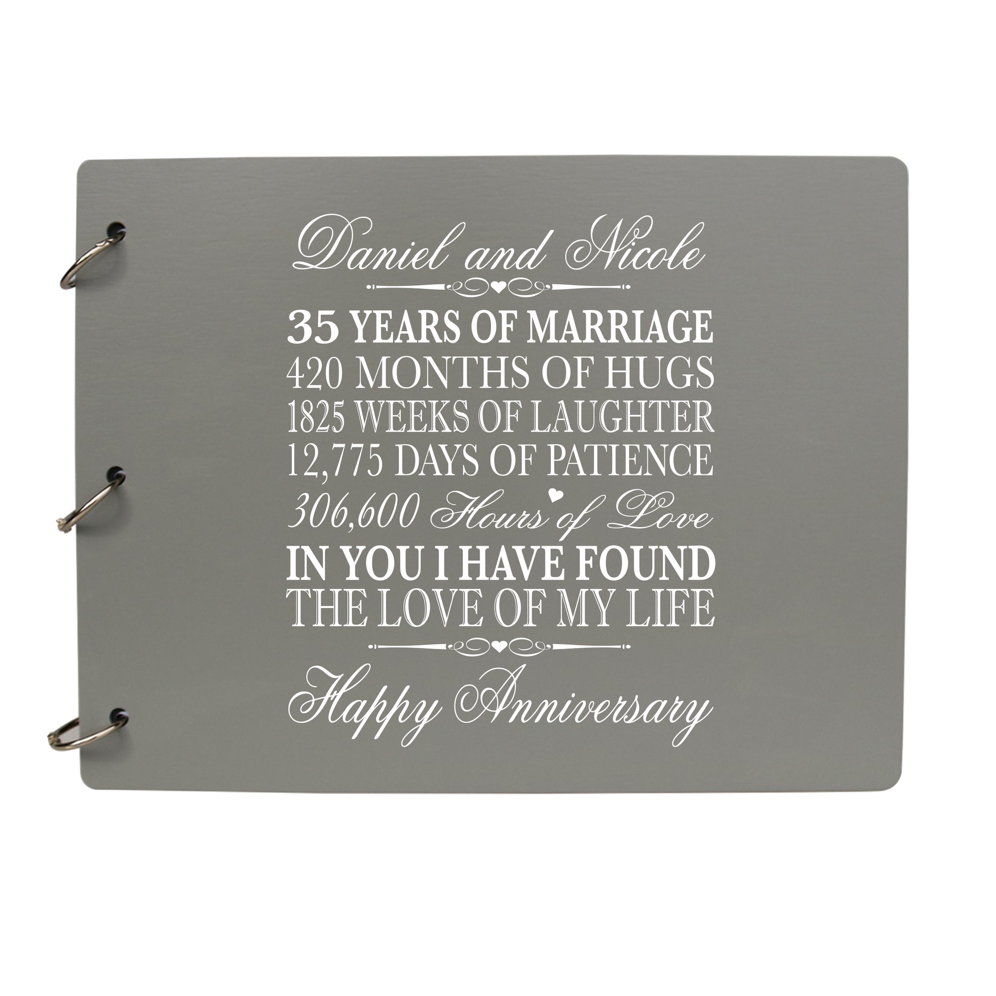 LifeSong Milestones Personalized Guestbook Sign for 35th Wedding Anniversary Gift Ideas