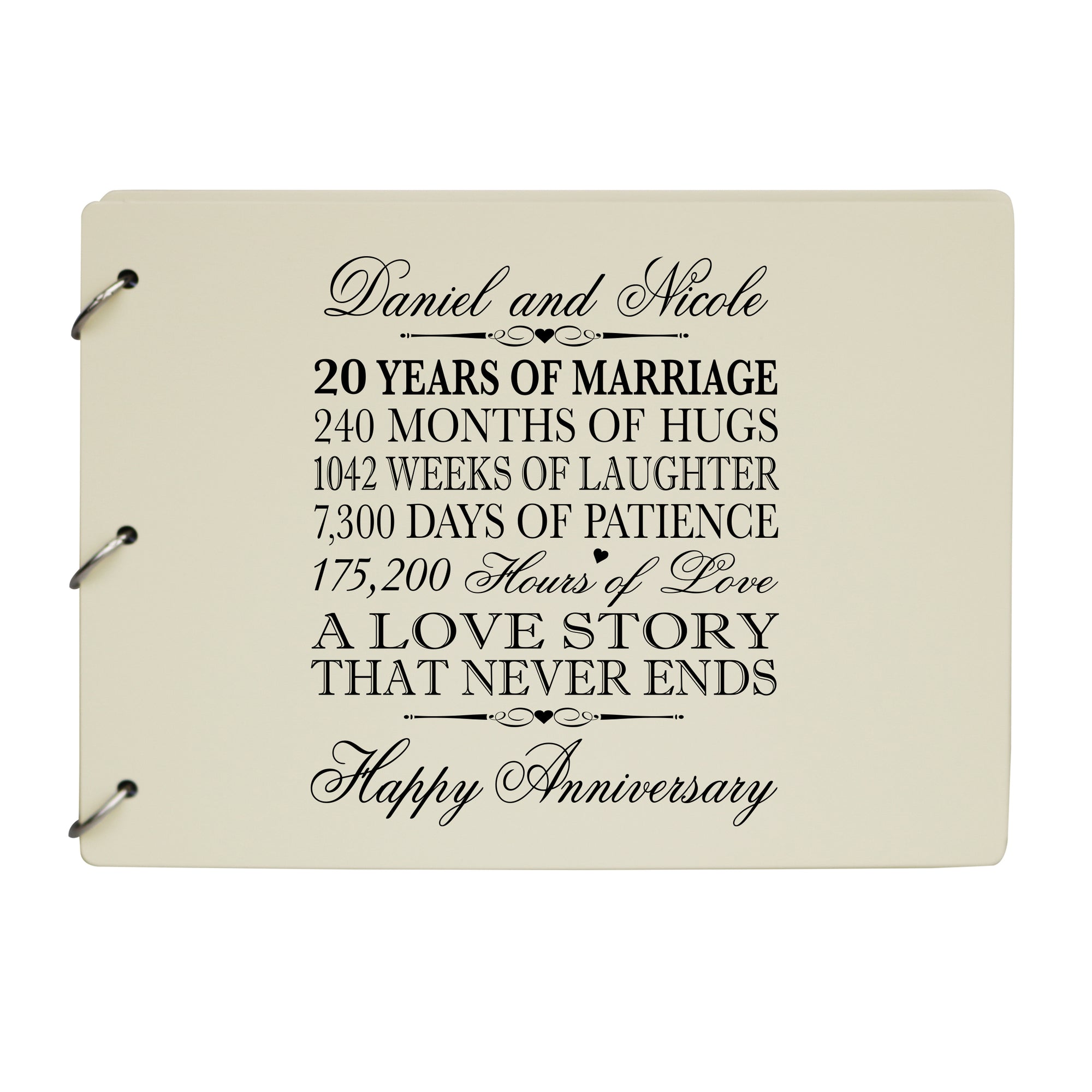 LifeSong Milestones Personalized Guestbook Sign for 20th Wedding Anniversary Gift