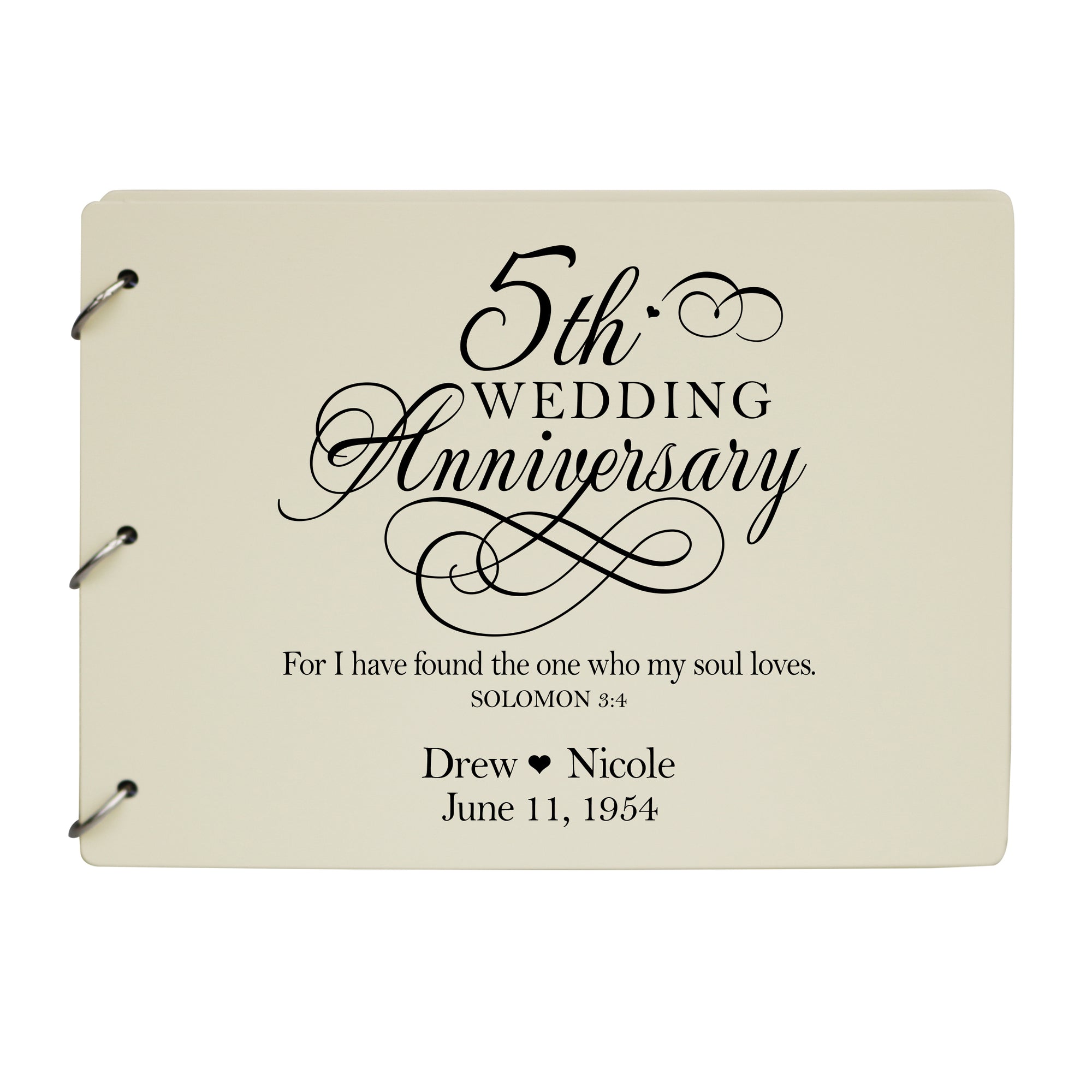 LifeSong Milestones Personalized Guestbook Sign for 5th Wedding Anniversary Gift Ideas