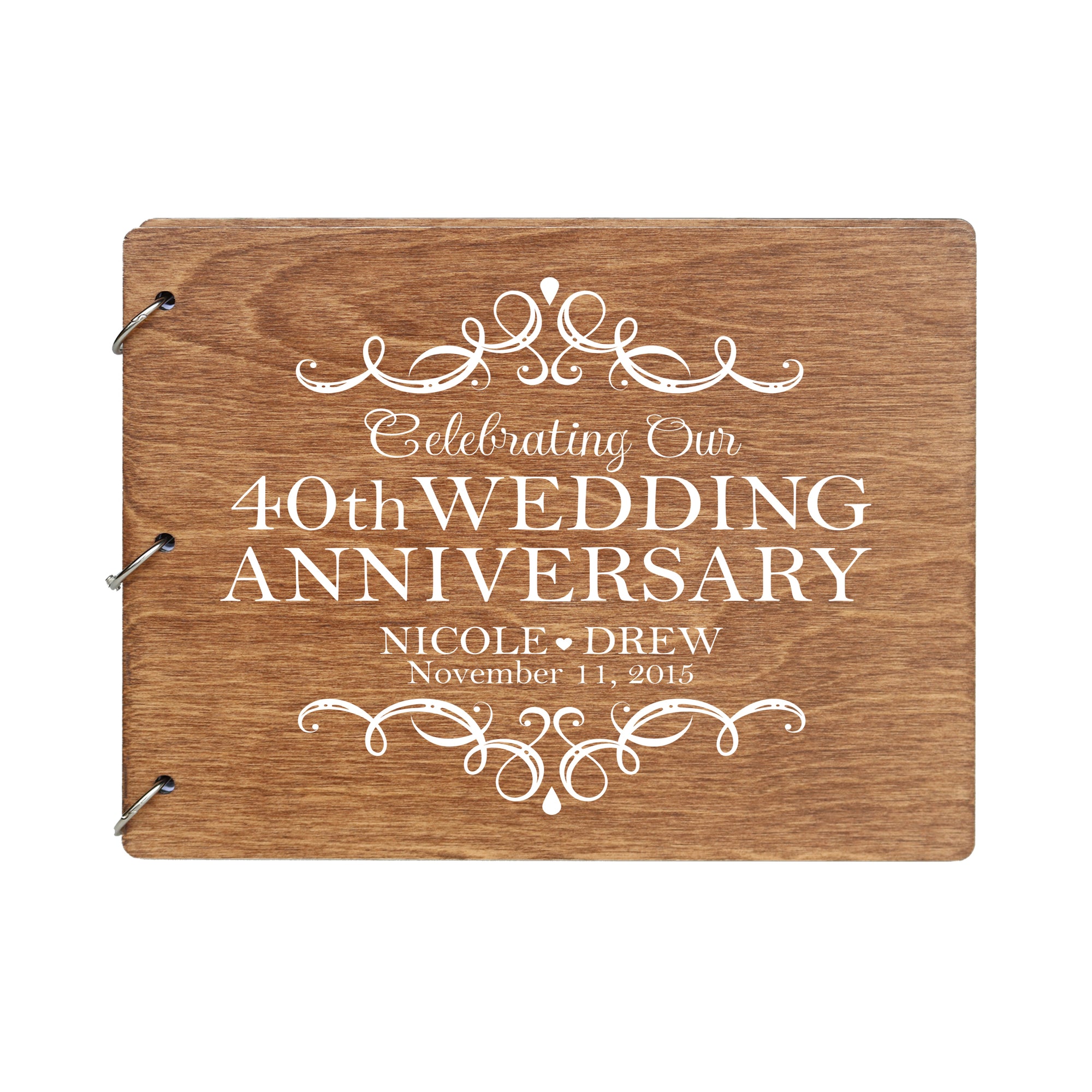 LifeSong Milestones Personalized Guestbook Sign for 40th Wedding Anniversary Gift Ideas