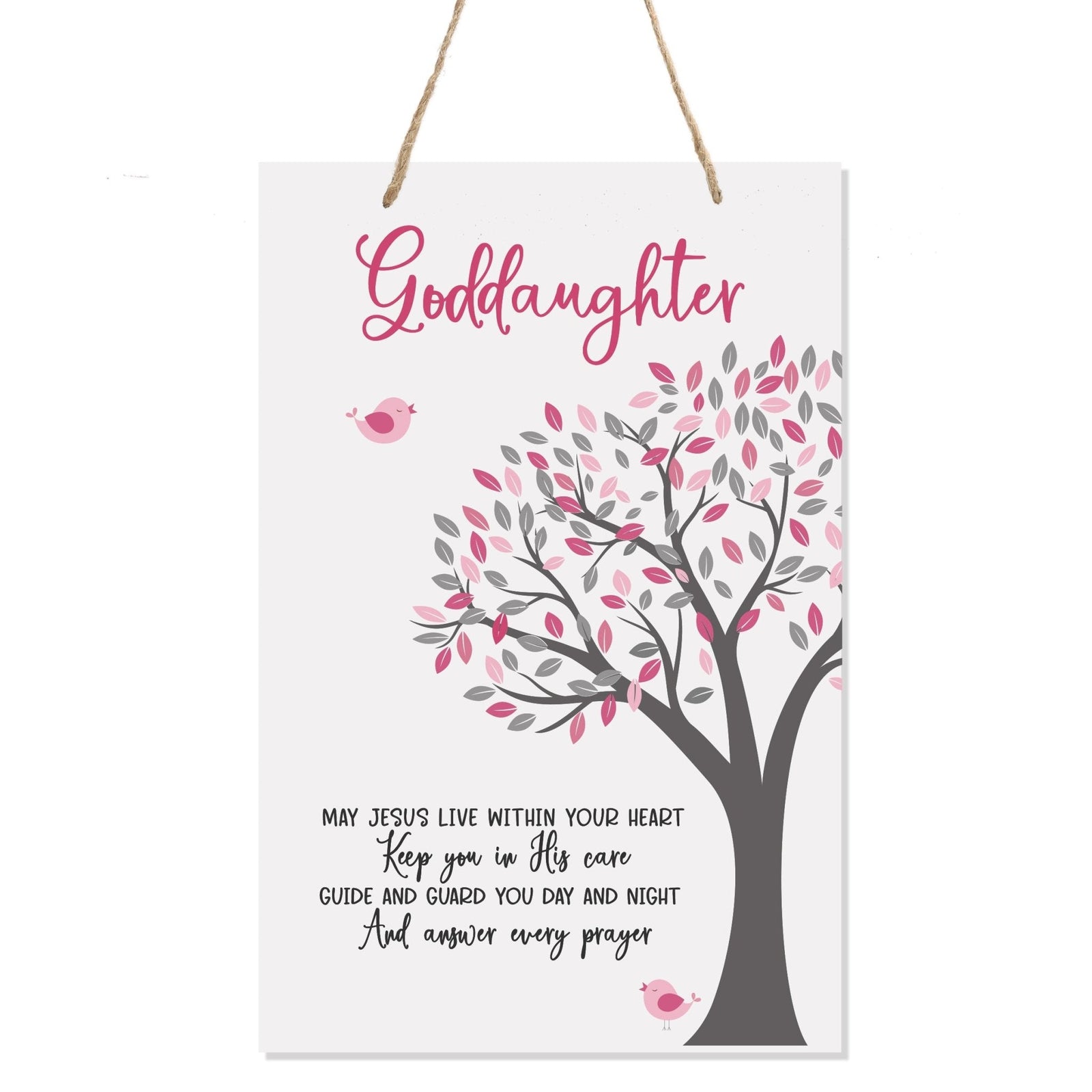 Lifesong Milestones Baptism Gifts for Girls Wall Hanging Rope Signs