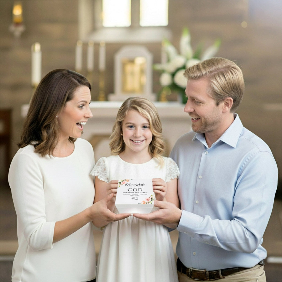 Baptism Keepsake Box Personalized - God Shall Give His Angels Jewelry Box - LifeSong Milestones
