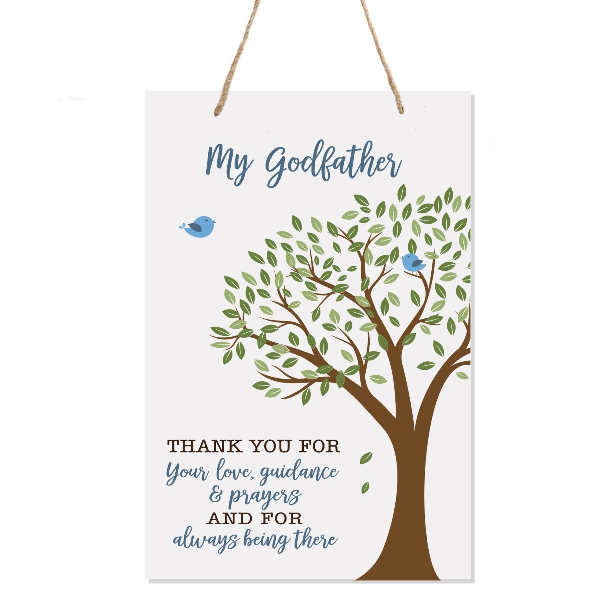 Baptism Wall Hanging Rope Signs Gift for Godfather - Thank You For Your Love - LifeSong Milestones