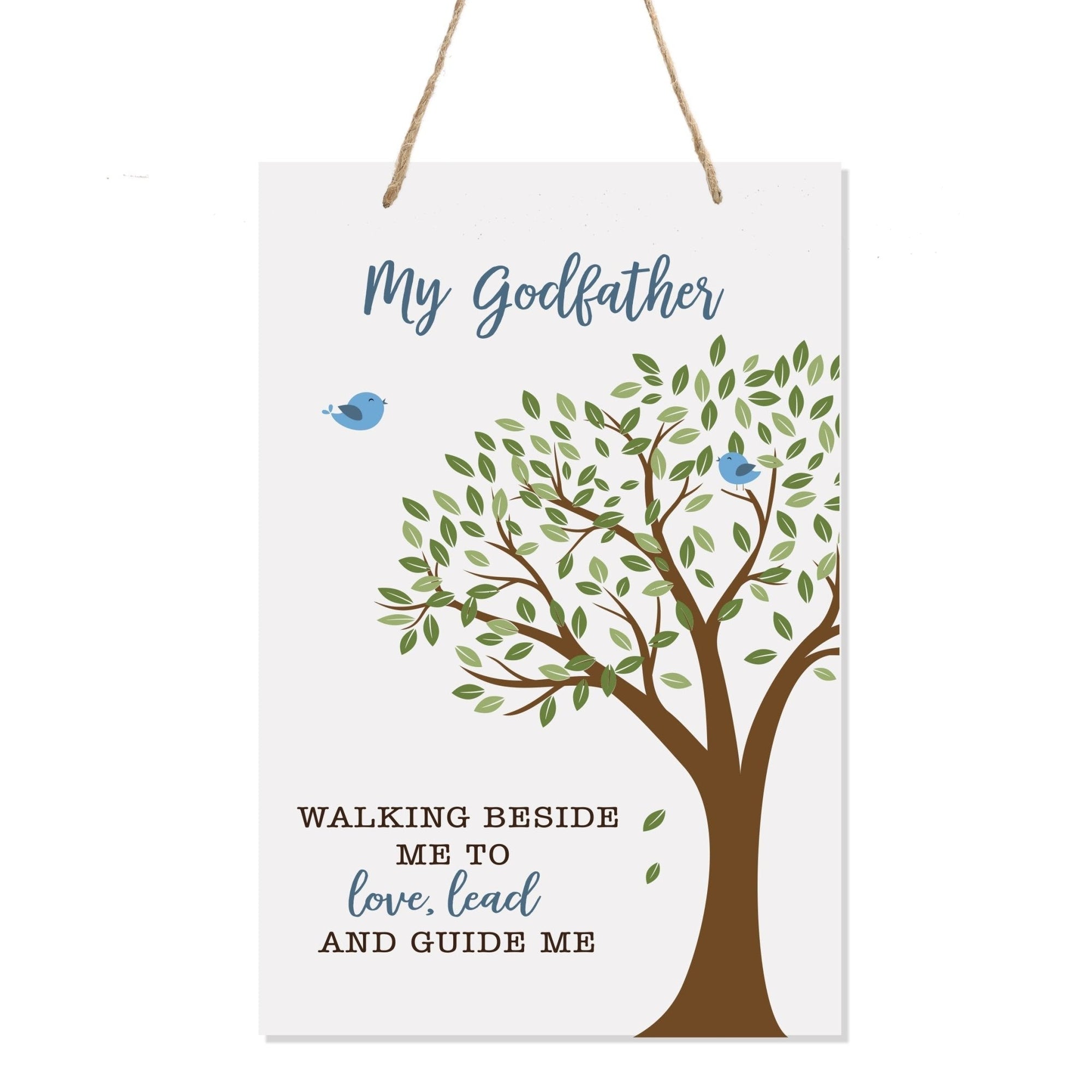 Baptism Wall Hanging Rope Signs Gift for Godfather - Walking Beside Me To Love - LifeSong Milestones