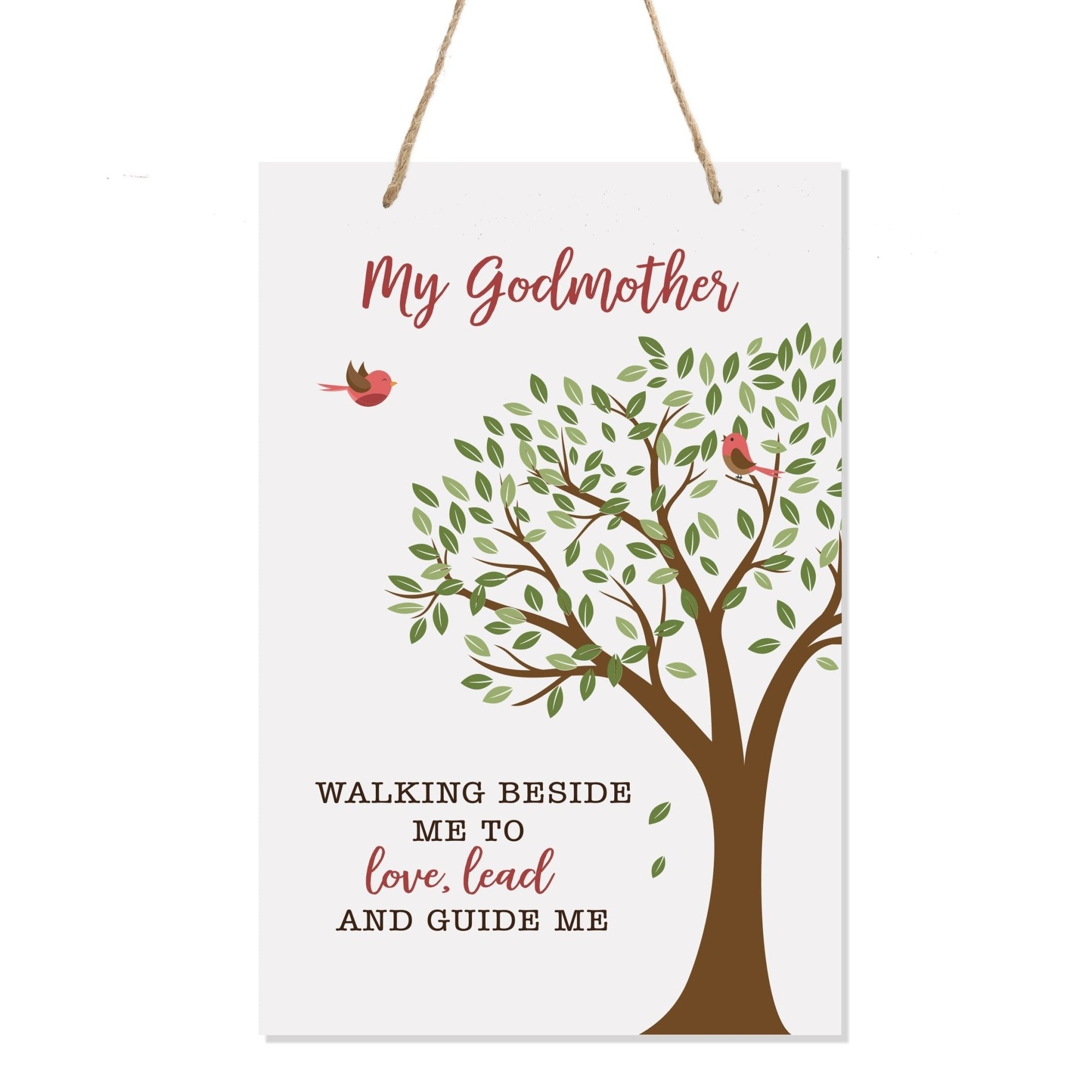 Baptism Wall Hanging Rope Signs Gift for Godmother - Walking Beside Me To Love - LifeSong Milestones
