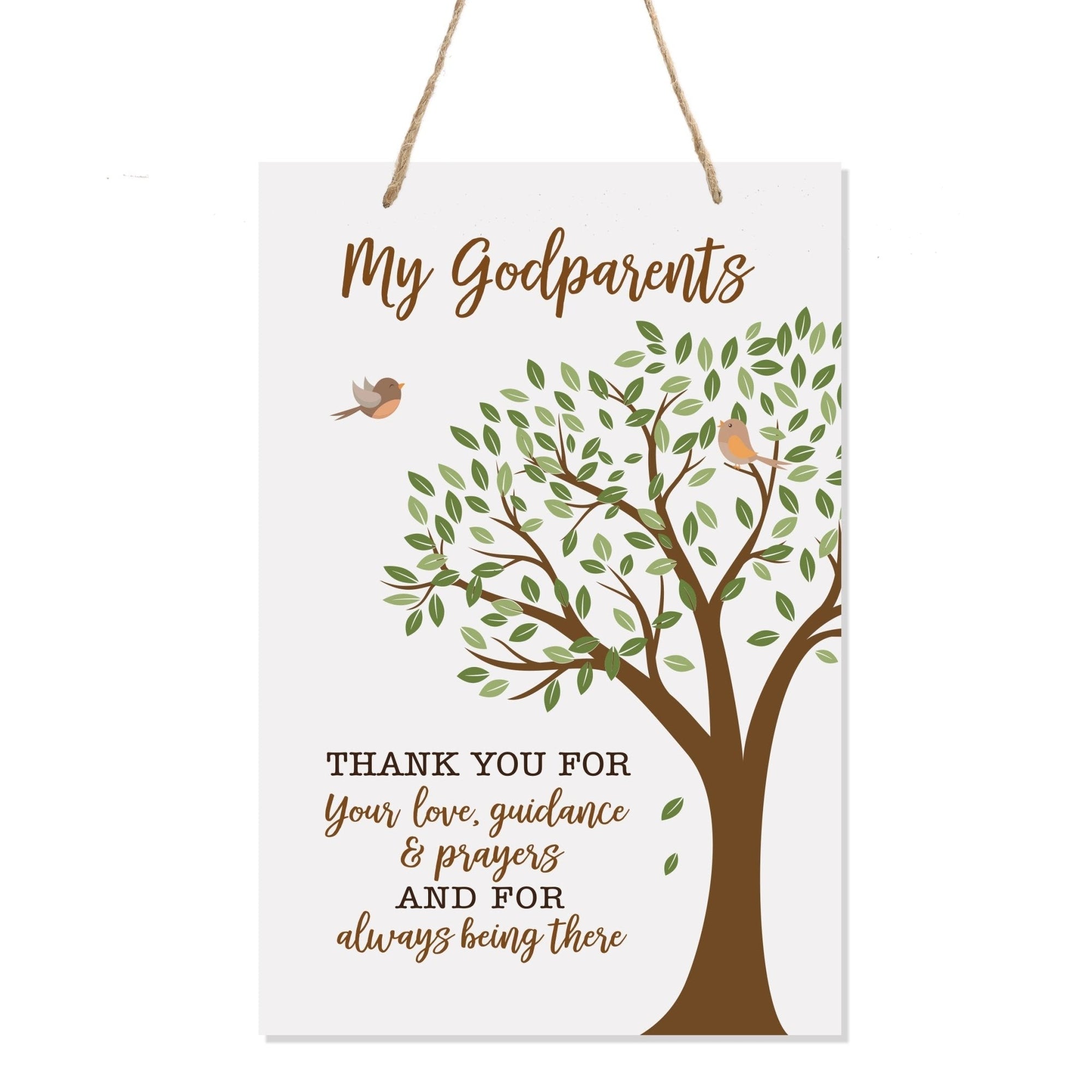 Baptism Wall Hanging Rope Signs Gift for Godparents - Thank You For Your Love - LifeSong Milestones