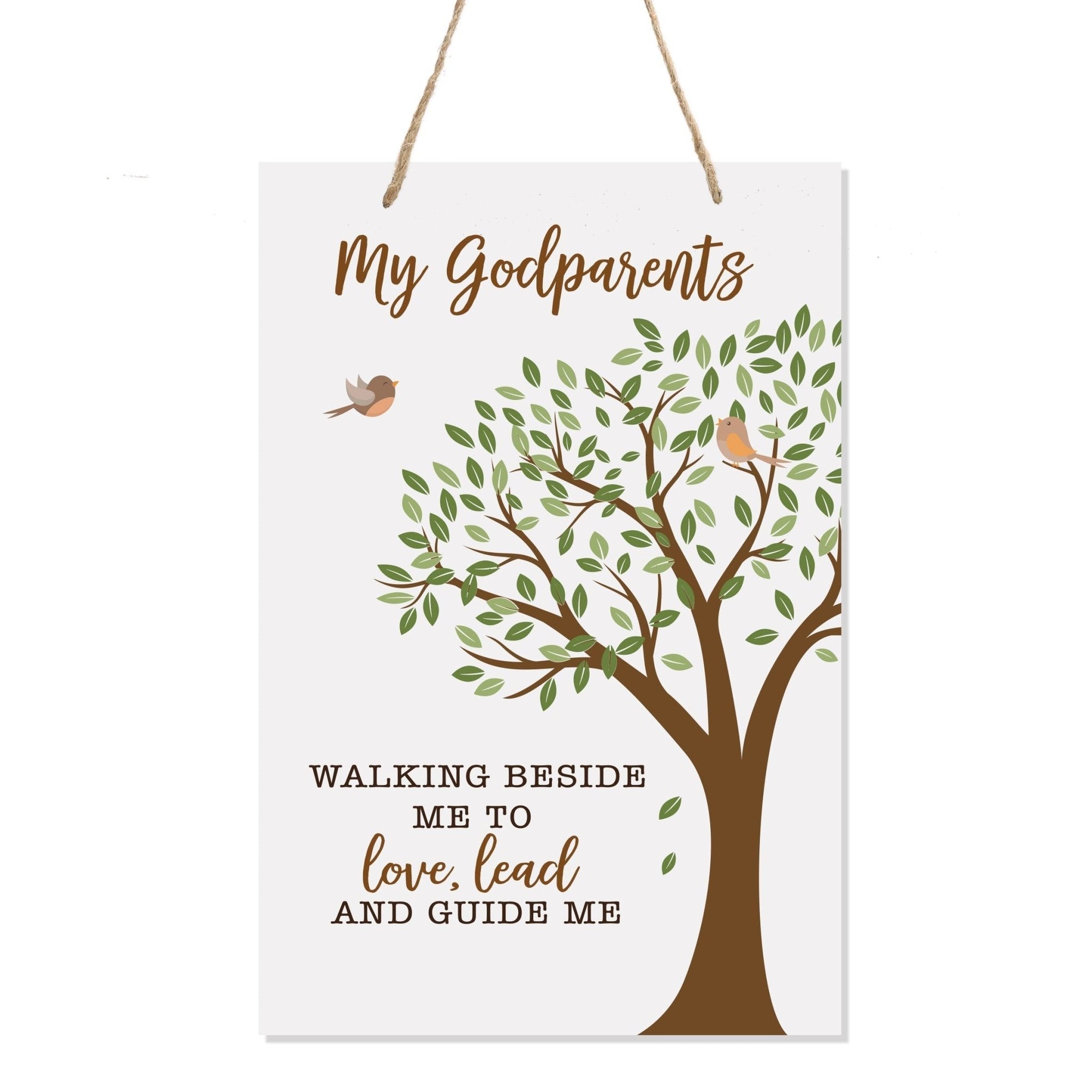 Baptism Wall Hanging Rope Signs Gift for Godparents - Walking Beside Me To Love - LifeSong Milestones