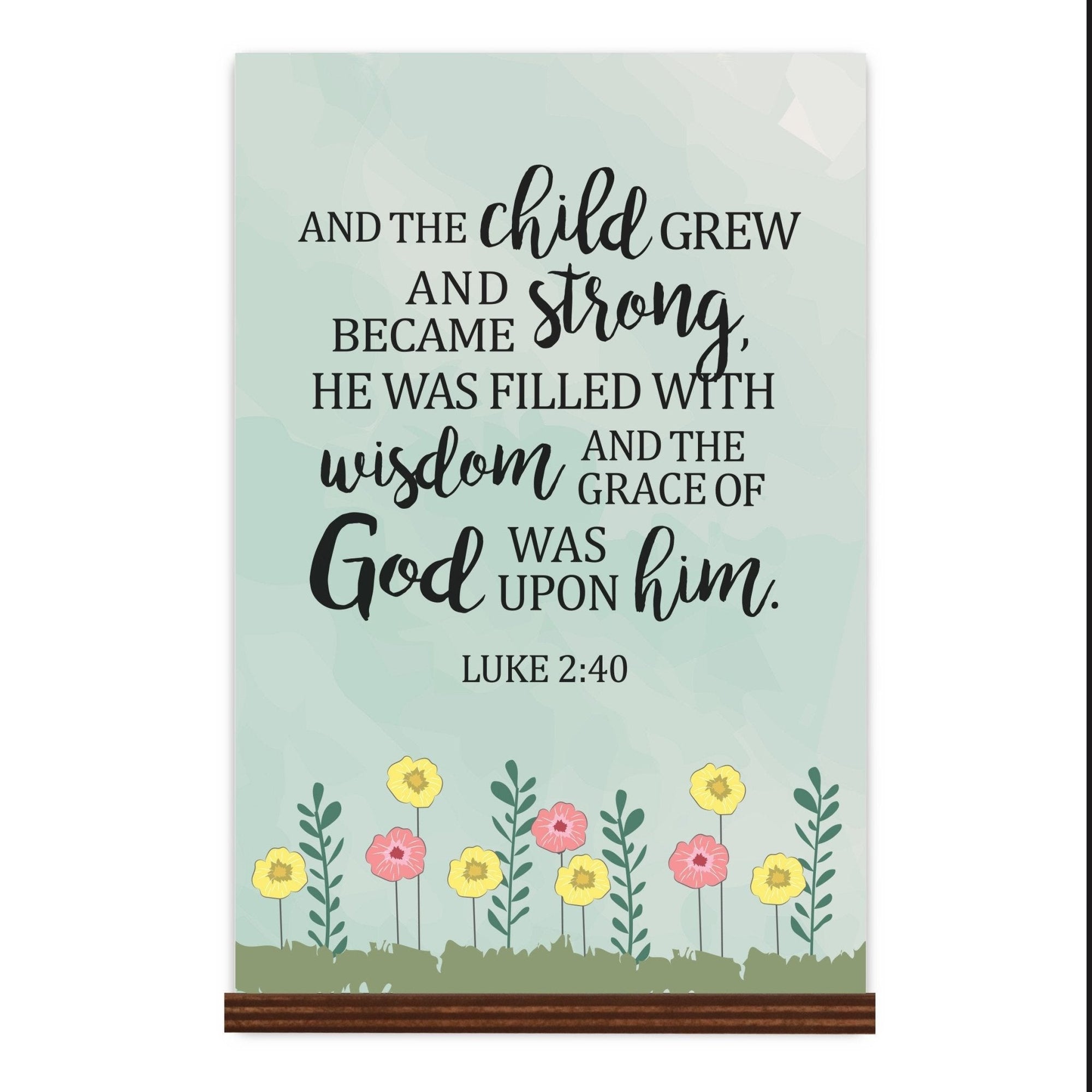 Baptism Wooden Sign Home Decor Gift For Godchild - And The Child Grew - LifeSong Milestones