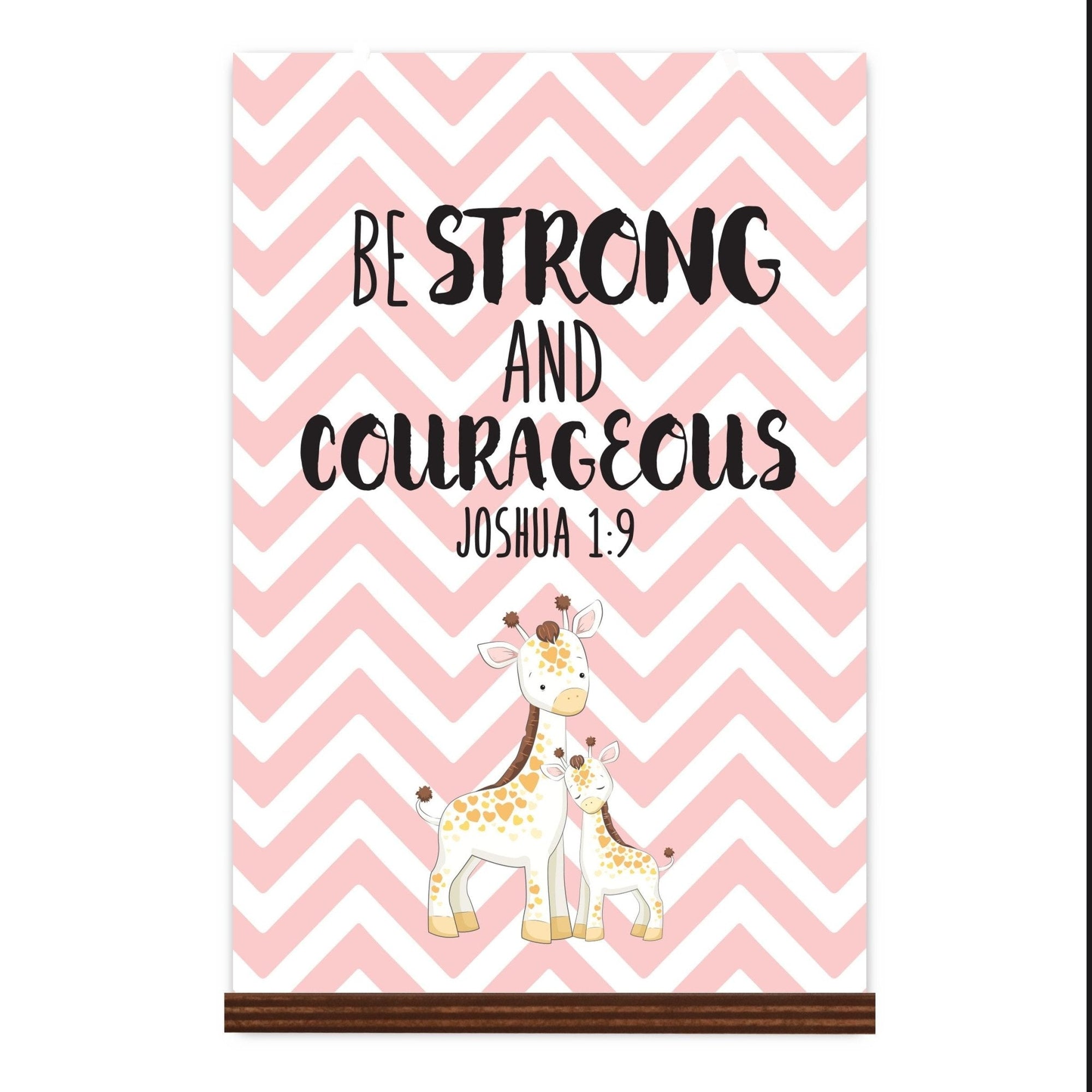 Baptism Wooden Sign Home Decor Gift For Godchild - Be Strong & Courageous - LifeSong Milestones