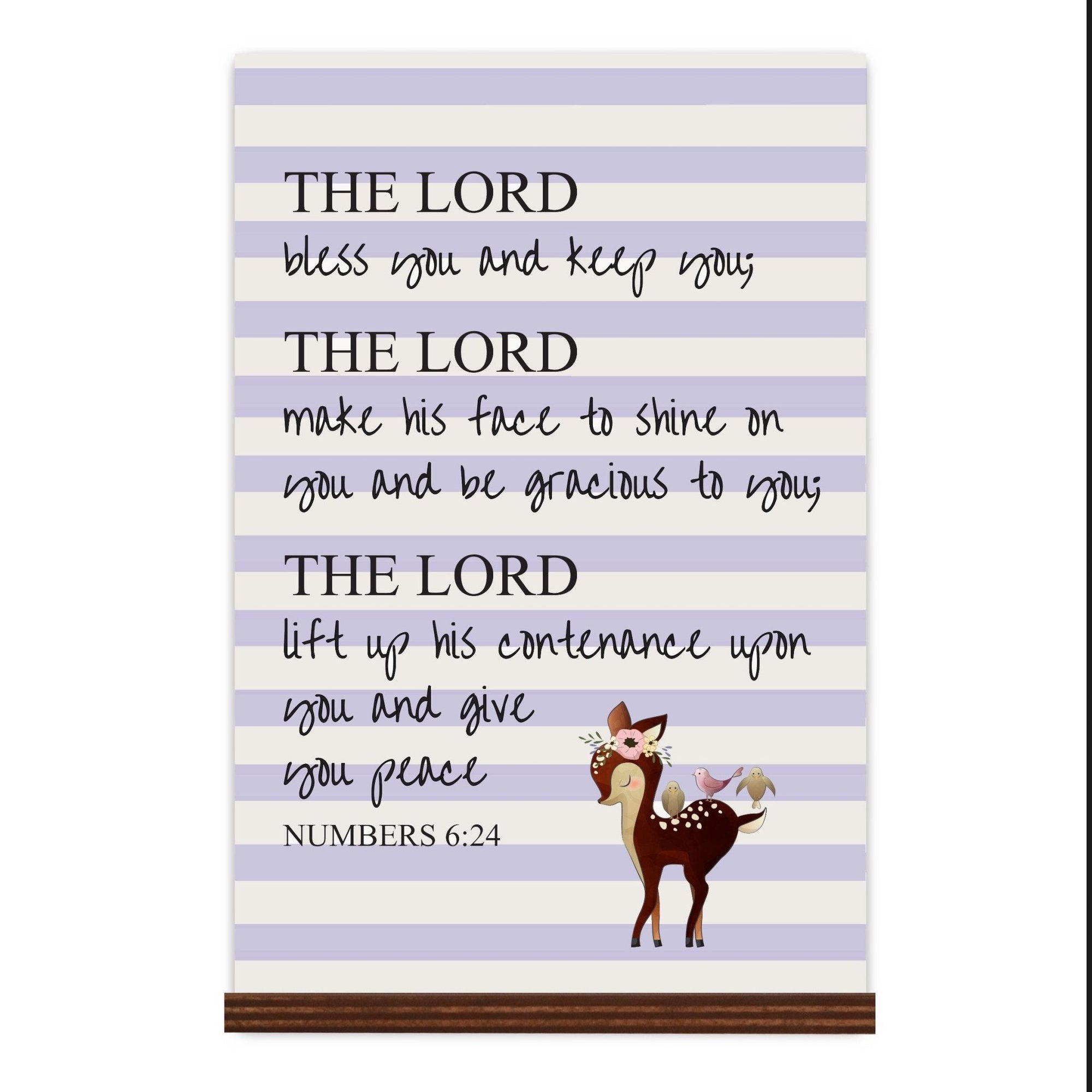 Baptism Wooden Sign Home Decor Gift For Godchild - The Lord Bless You - LifeSong Milestones