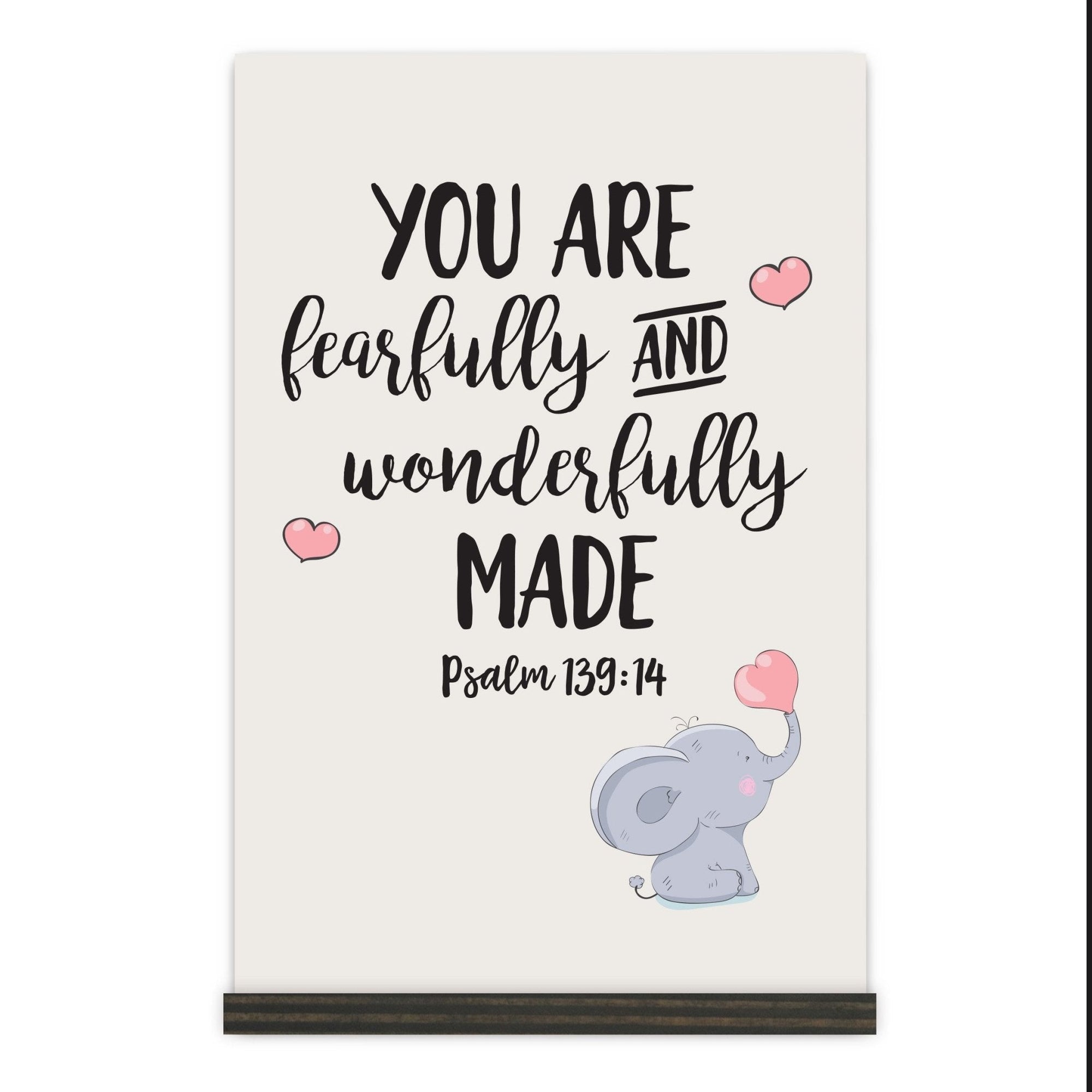 Baptism Wooden Sign Home Decor Gift For Godchild - You Are Fearfully & Wonderfully Made - LifeSong Milestones