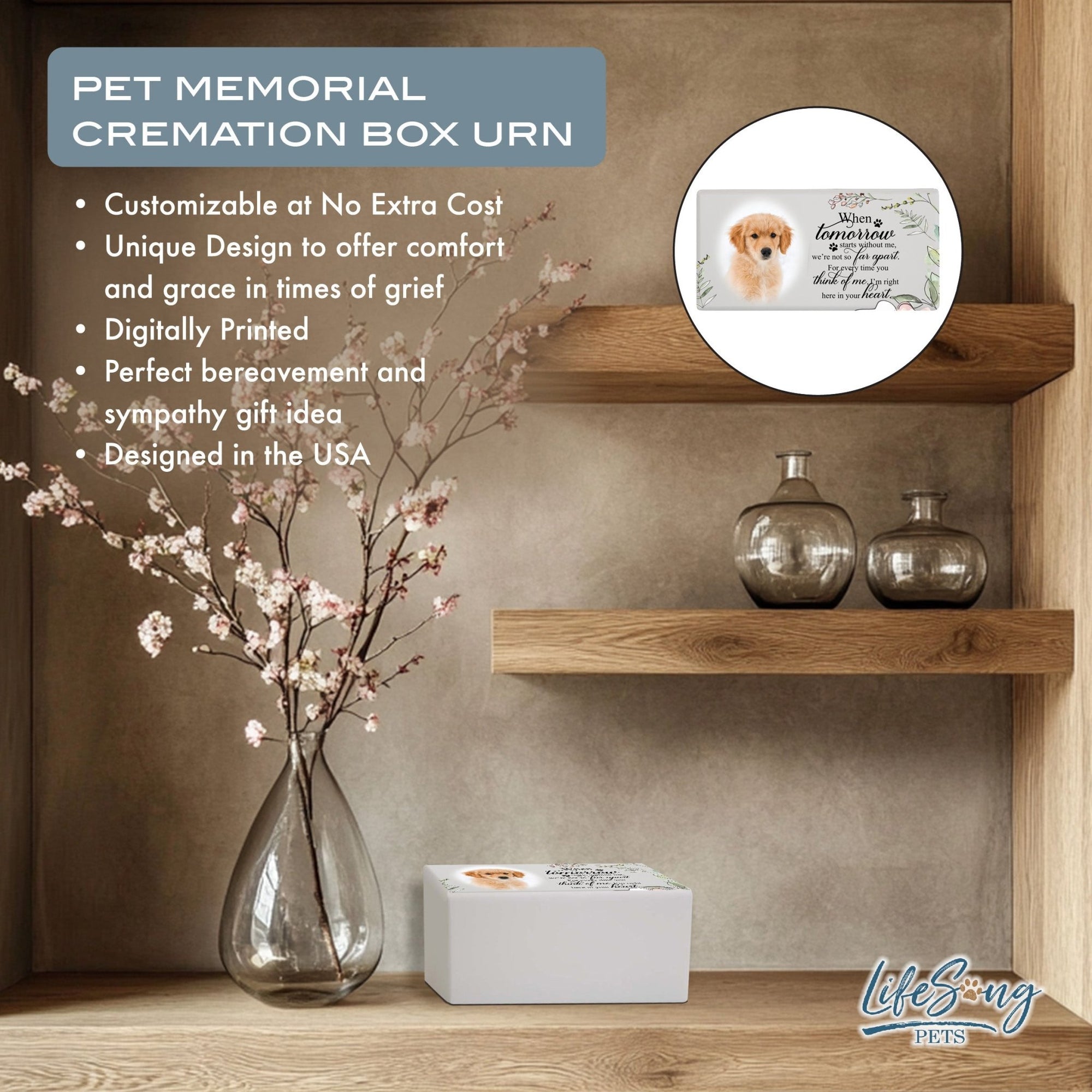 Biodegradable Pet Memorial Urn Box – A Sympathy Gift with Custom Engraving - When Tomorrow Starts - LifeSong Milestones