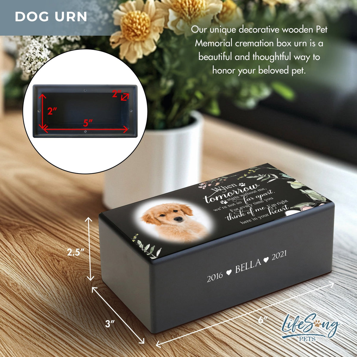 Biodegradable Pet Memorial Urn Box – A Sympathy Gift with Custom Engraving - When Tomorrow Starts - LifeSong Milestones
