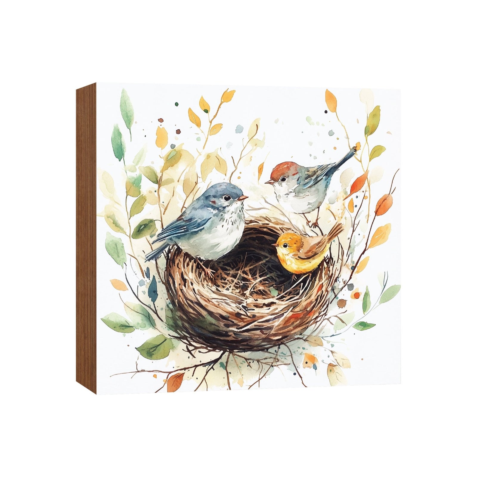 Bird Shelf Sitter for Tiered Tray — 5x5 Square Spring Wood Décor | 8 Nature Designs - LifeSong Milestones