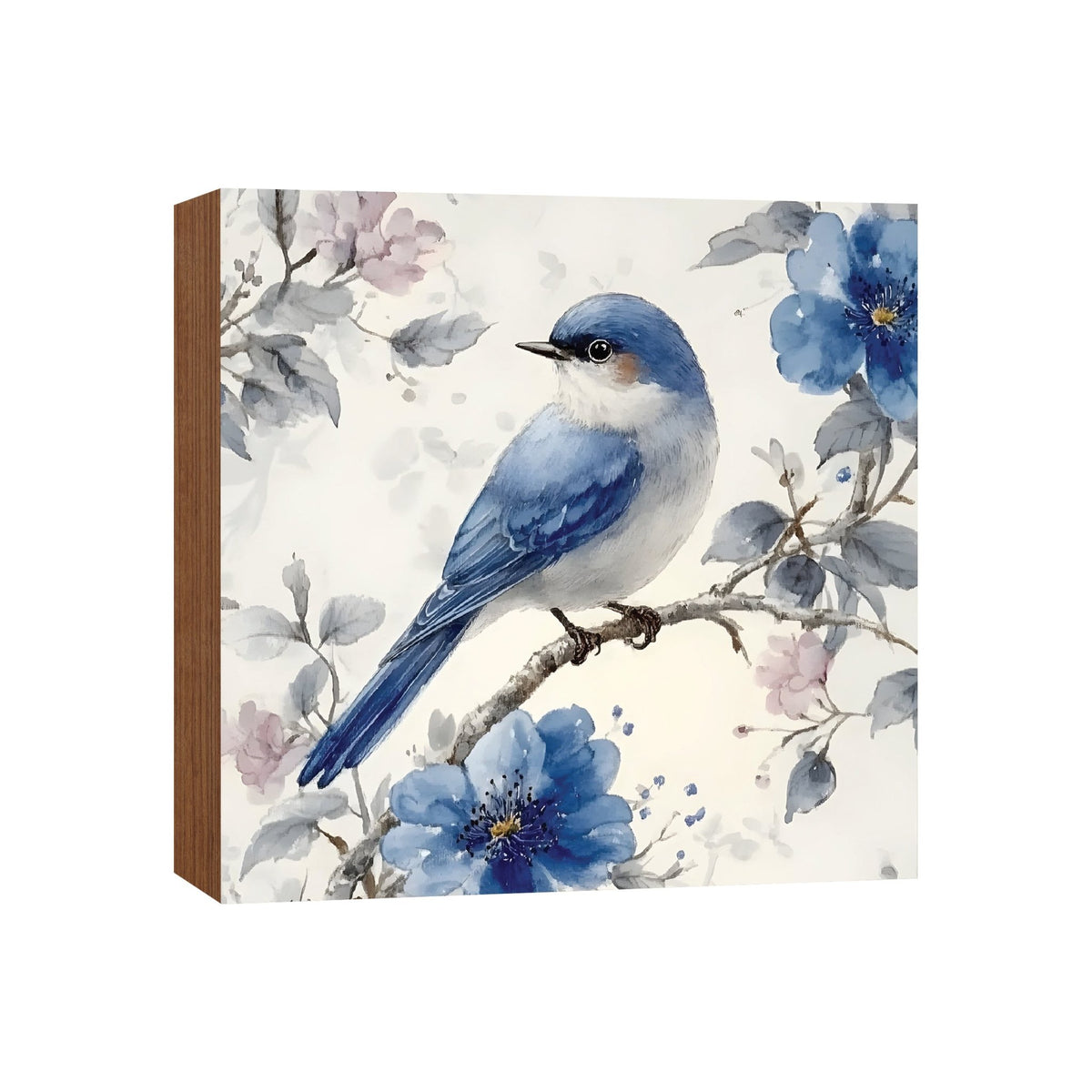 Bird Shelf Sitter for Tiered Tray — 5x5 Square Spring Wood Décor | 8 Nature Designs - LifeSong Milestones