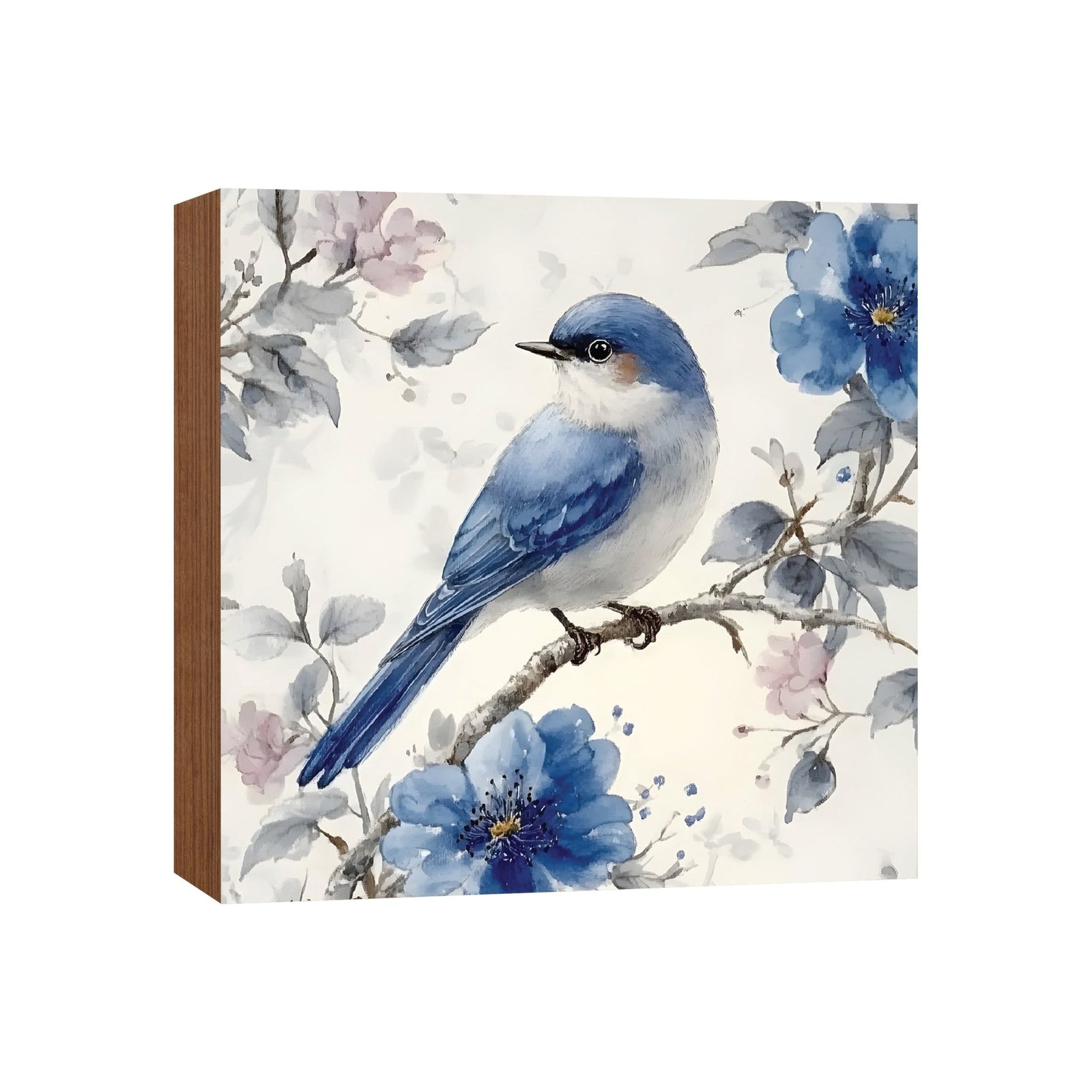 Bird Shelf Sitter for Tiered Tray — 5x5 Square Spring Wood Décor | 8 Nature Designs - LifeSong Milestones