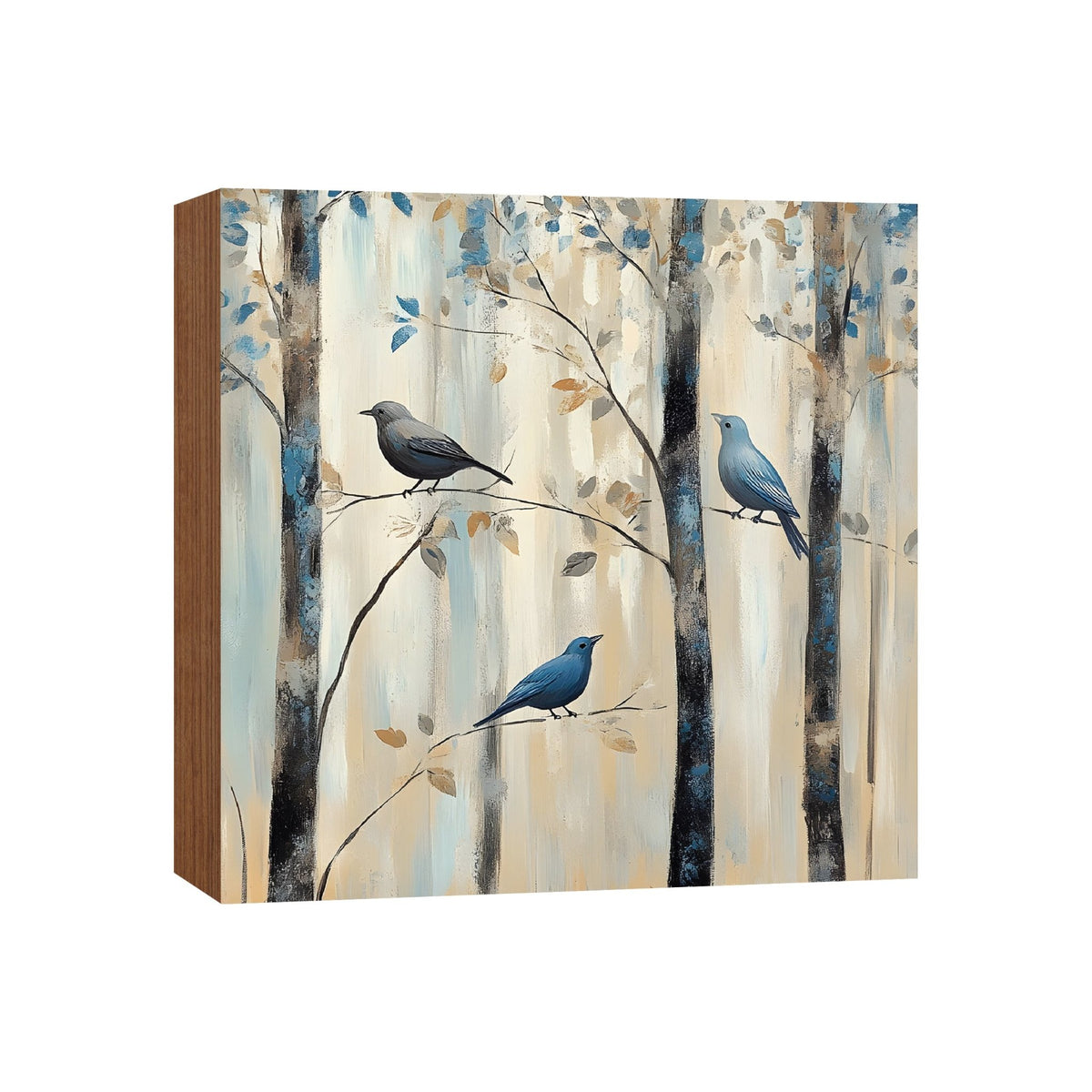 Bird Shelf Sitter for Tiered Tray — 5x5 Square Spring Wood Décor | 8 Nature Designs - LifeSong Milestones