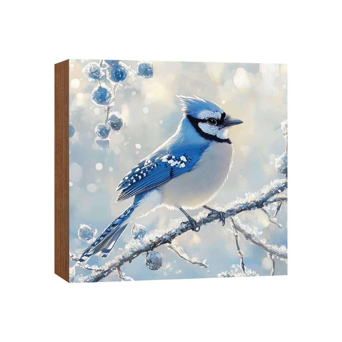 Bird Shelf Sitter for Tiered Tray — 5x5 Square Spring Wood Décor | 8 Nature Designs - LifeSong Milestones