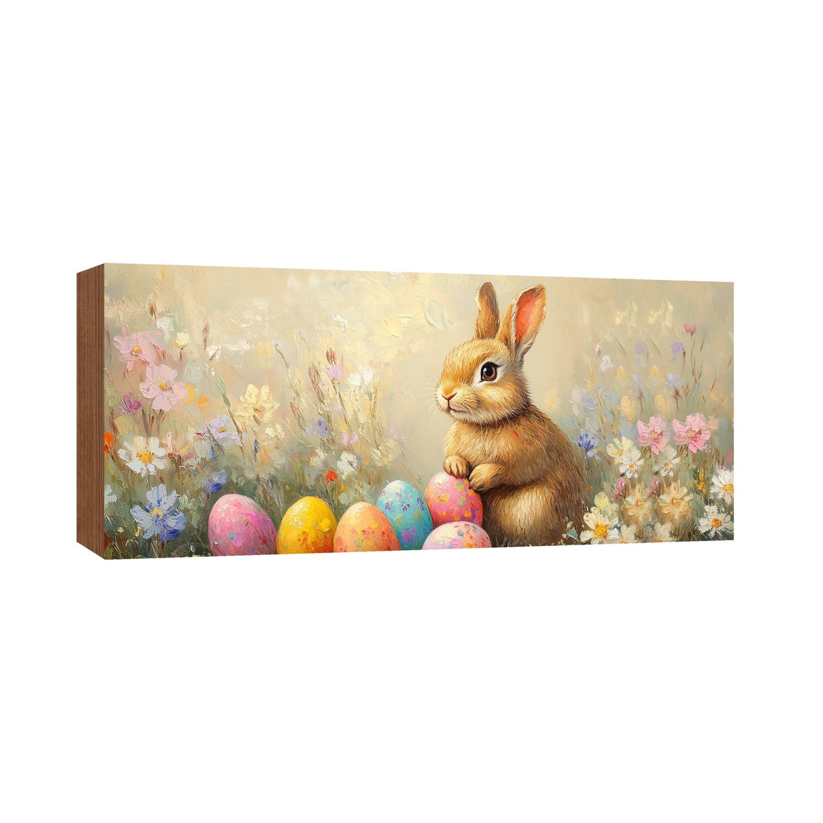 Bunny Shelf Sitter 4x10 — Wide Handcrafted Wood Easter & Spring Décor for Mantel & Console Table | Bunny Gift - LifeSong Milestones