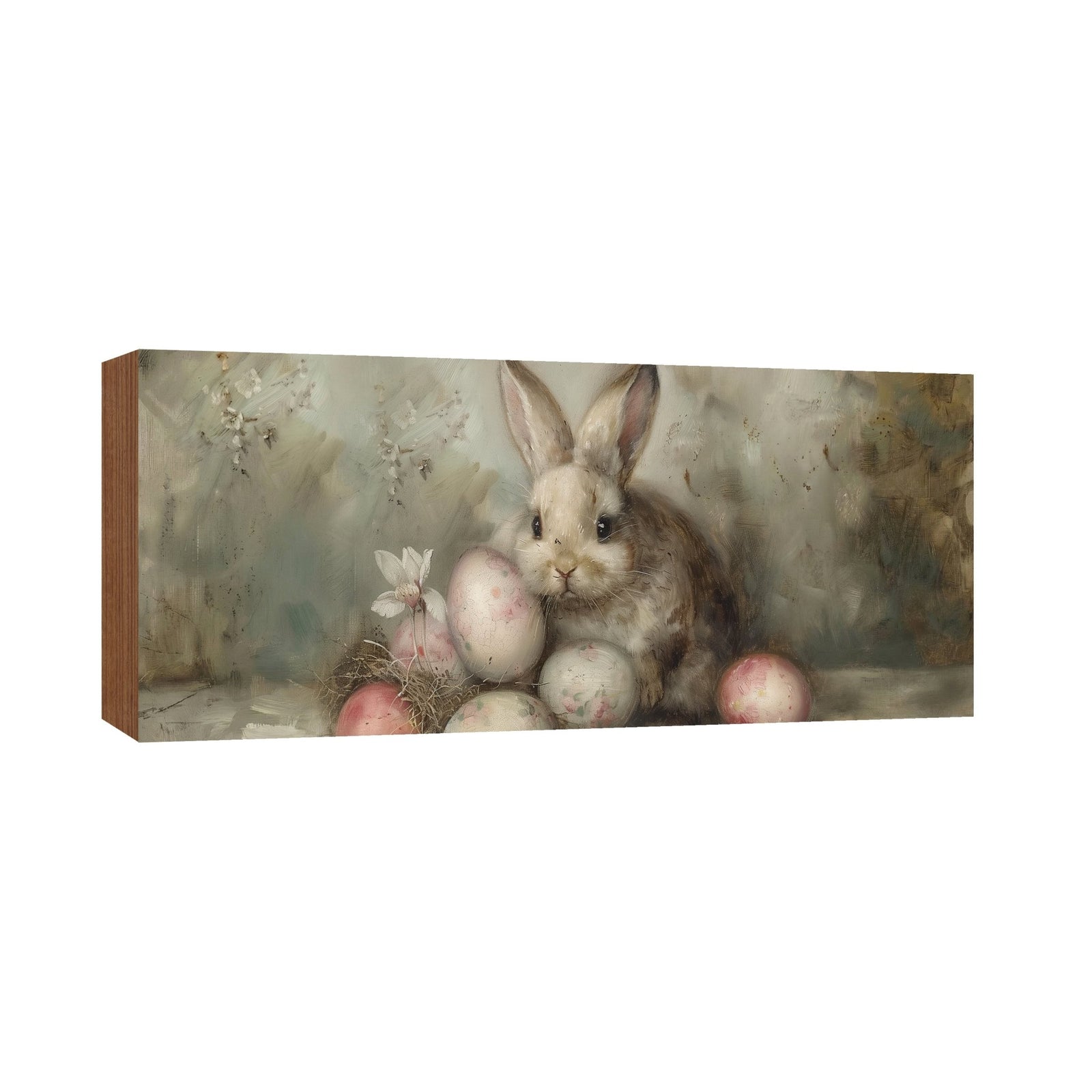Bunny Shelf Sitter 4x10 — Wide Handcrafted Wood Easter & Spring Décor for Mantel & Console Table | Bunny Gift - LifeSong Milestones