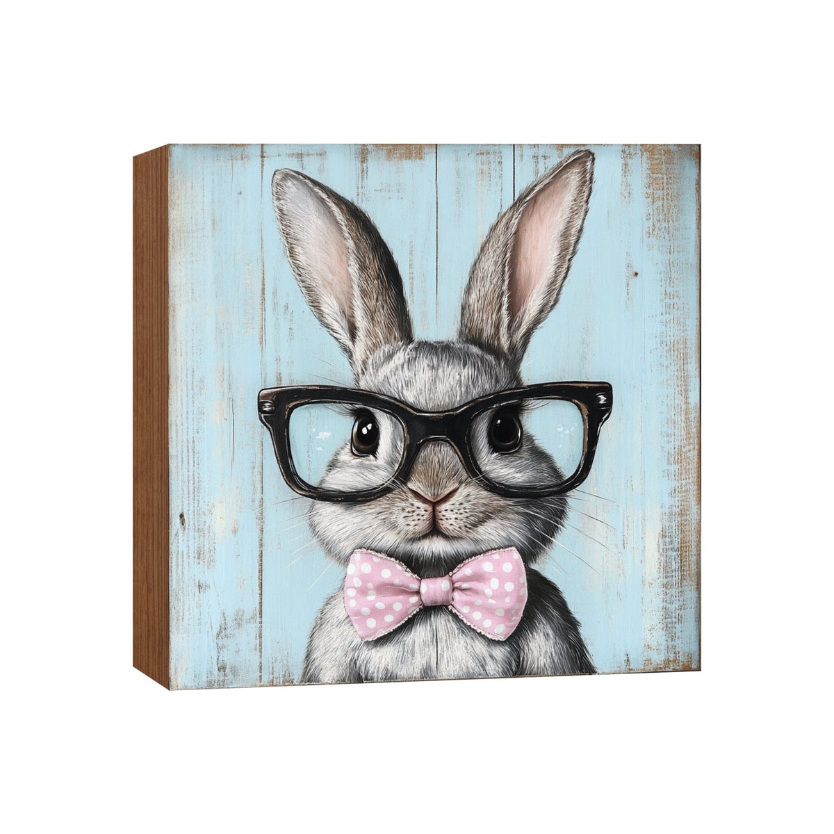 Bunny Shelf Sitter 5x5 — Handcrafted Birch Wood Easter & Spring Décor for Tiered Tray & Shelf | Bunny Gift - LifeSong Milestones