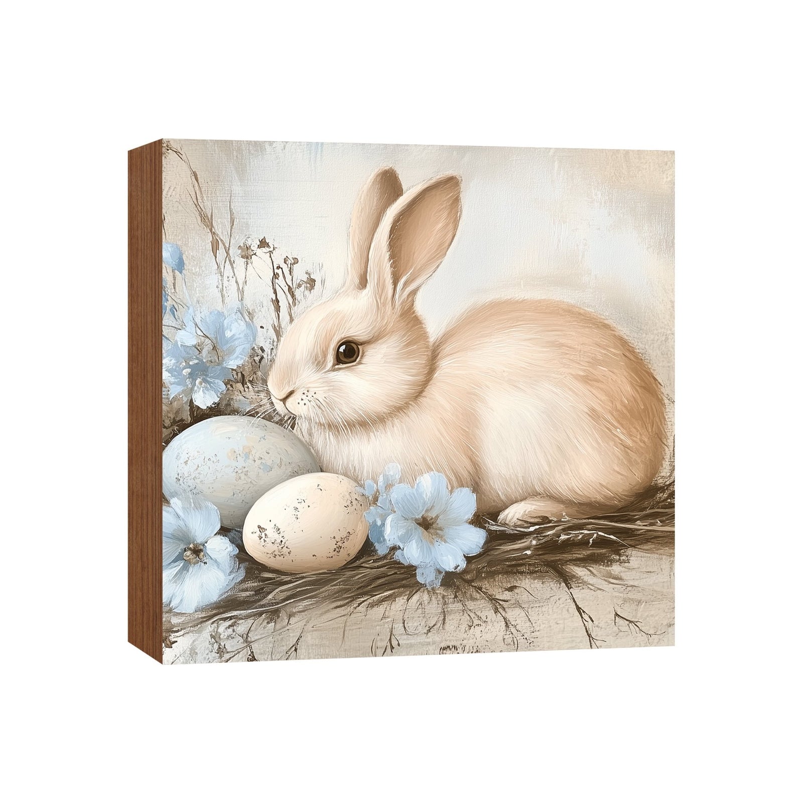 Bunny Shelf Sitter 5x5 — Handcrafted Birch Wood Easter & Spring Décor for Tiered Tray & Shelf | Bunny Gift - LifeSong Milestones