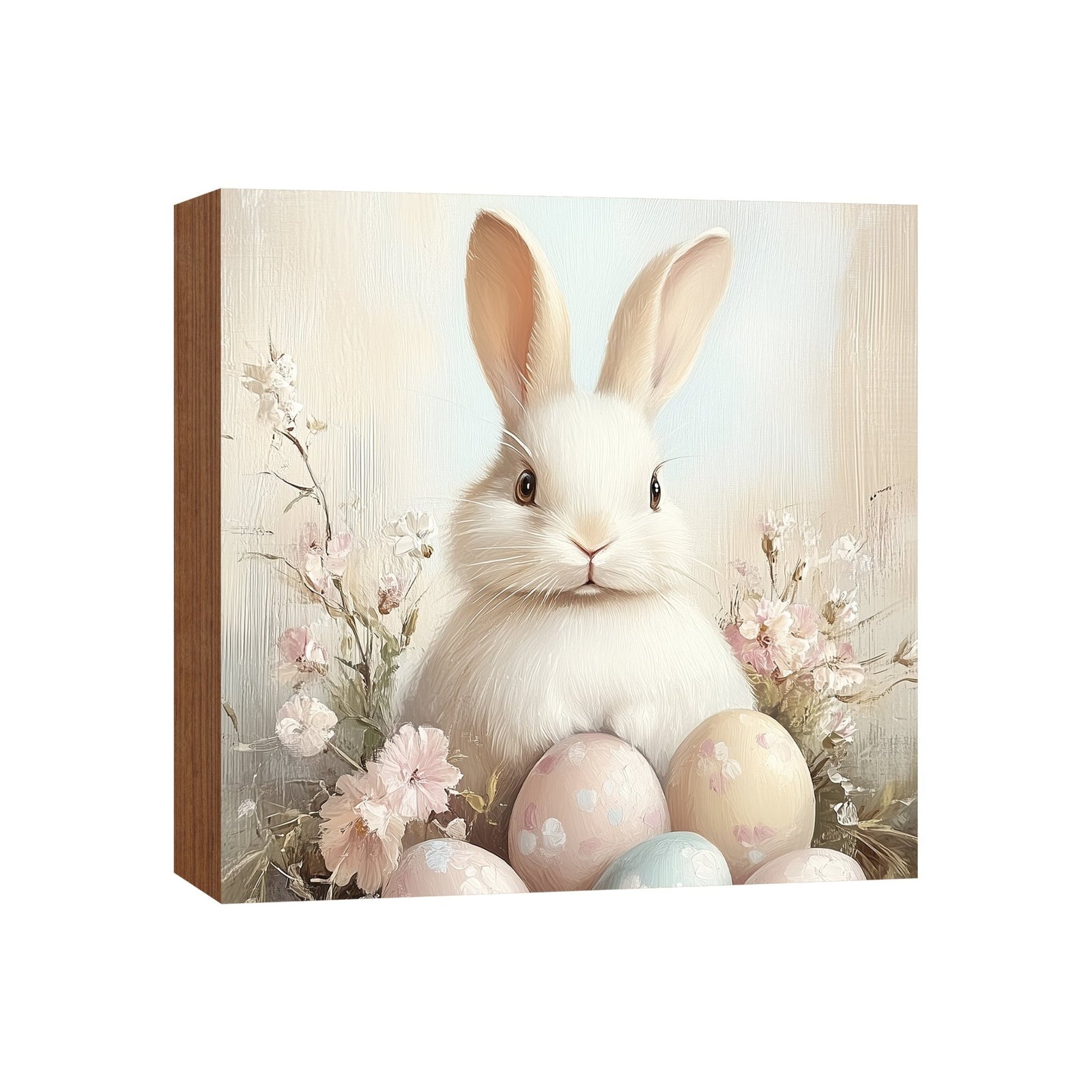 Bunny Shelf Sitter 5x5 — Handcrafted Birch Wood Easter & Spring Décor for Tiered Tray & Shelf | Bunny Gift - LifeSong Milestones