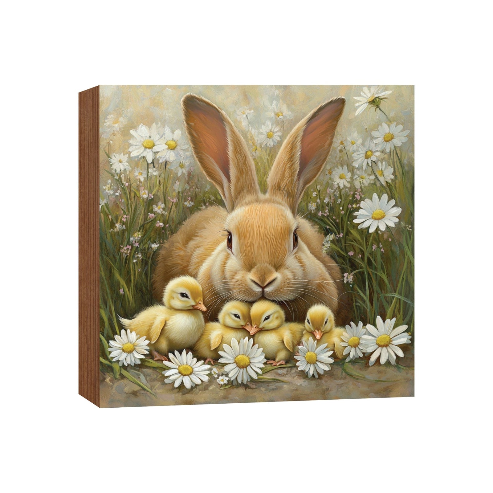 Bunny Shelf Sitter 5x5 — Handcrafted Birch Wood Easter & Spring Décor for Tiered Tray & Shelf | Bunny Gift - LifeSong Milestones