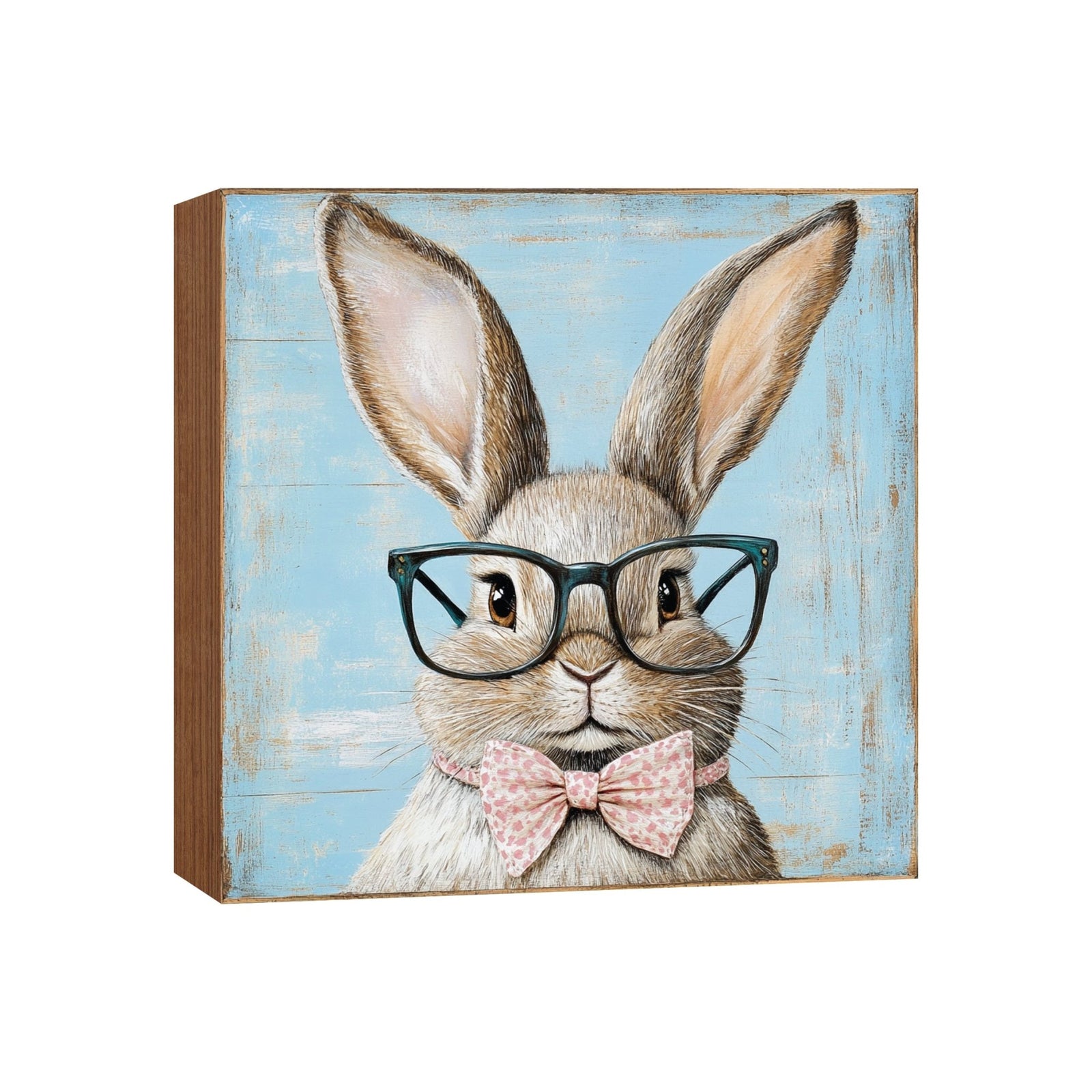 Bunny Shelf Sitter 5x5 — Handcrafted Birch Wood Easter & Spring Décor for Tiered Tray & Shelf | Bunny Gift - LifeSong Milestones