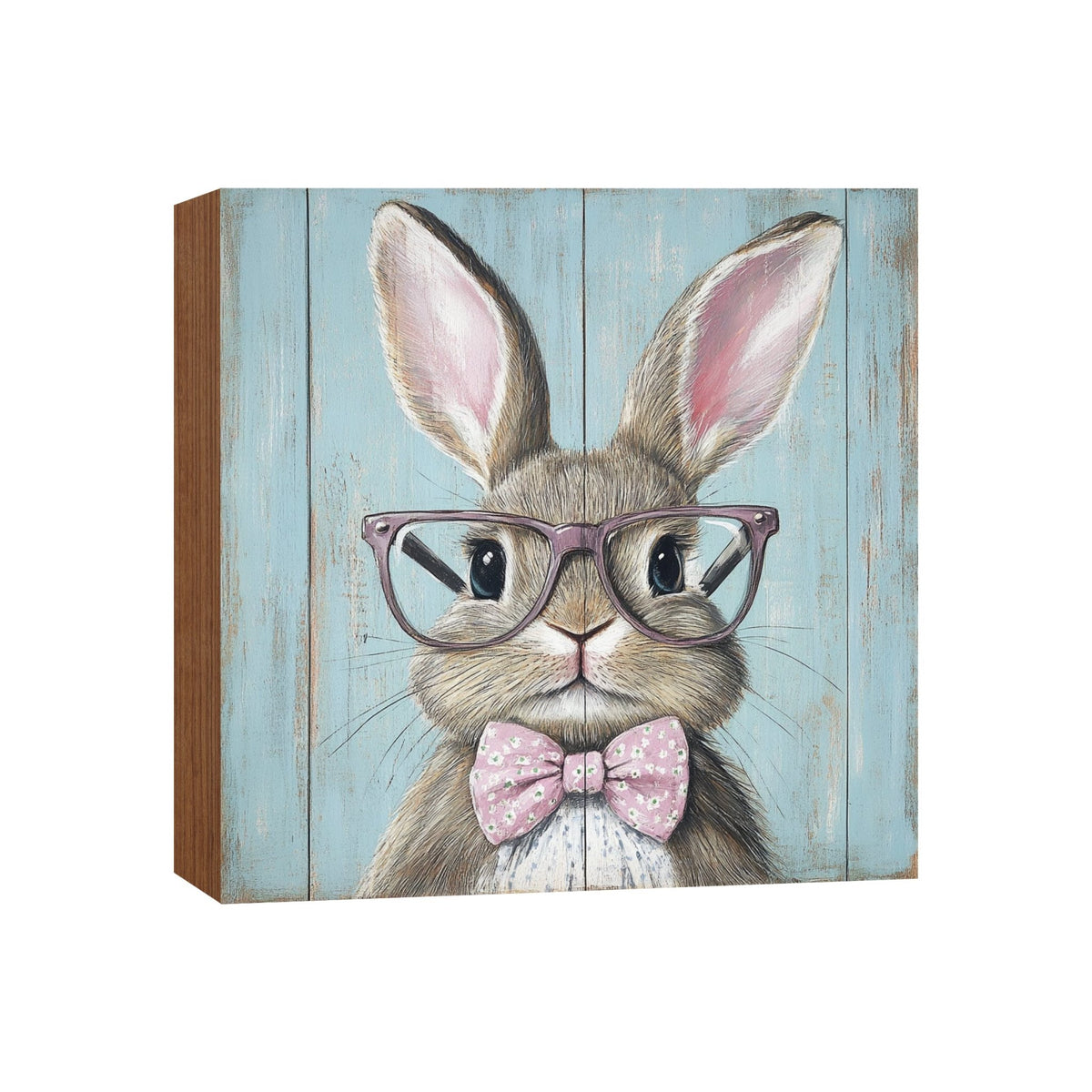 Bunny Shelf Sitter 5x5 — Handcrafted Birch Wood Easter & Spring Décor for Tiered Tray & Shelf | Bunny Gift - LifeSong Milestones