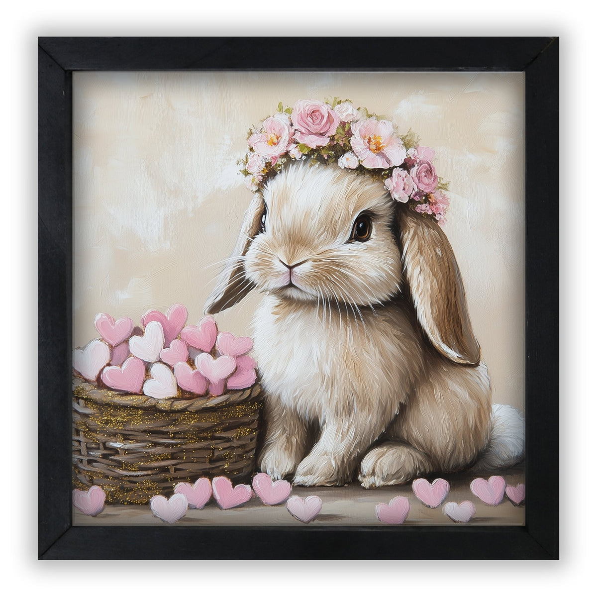 Bunny Wall Art for Home — 20x20 Handcrafted Framed Wood Sign | Easter & Spring Décor Gift - LifeSong Milestones