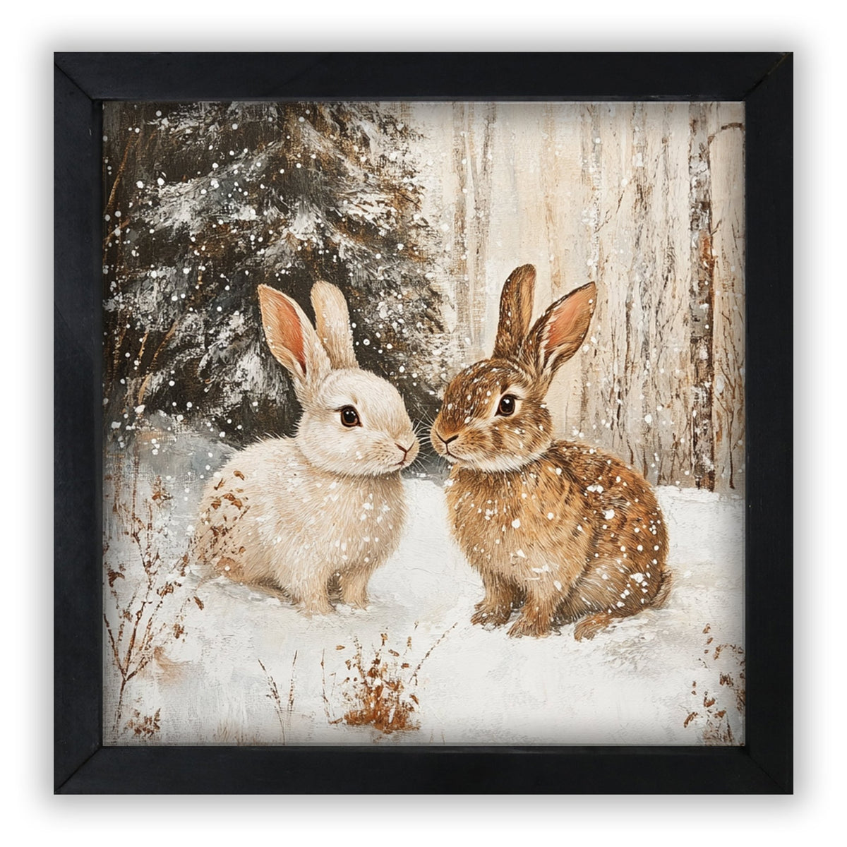 Bunny Wall Art for Home — 20x20 Handcrafted Framed Wood Sign | Easter & Spring Décor Gift - LifeSong Milestones