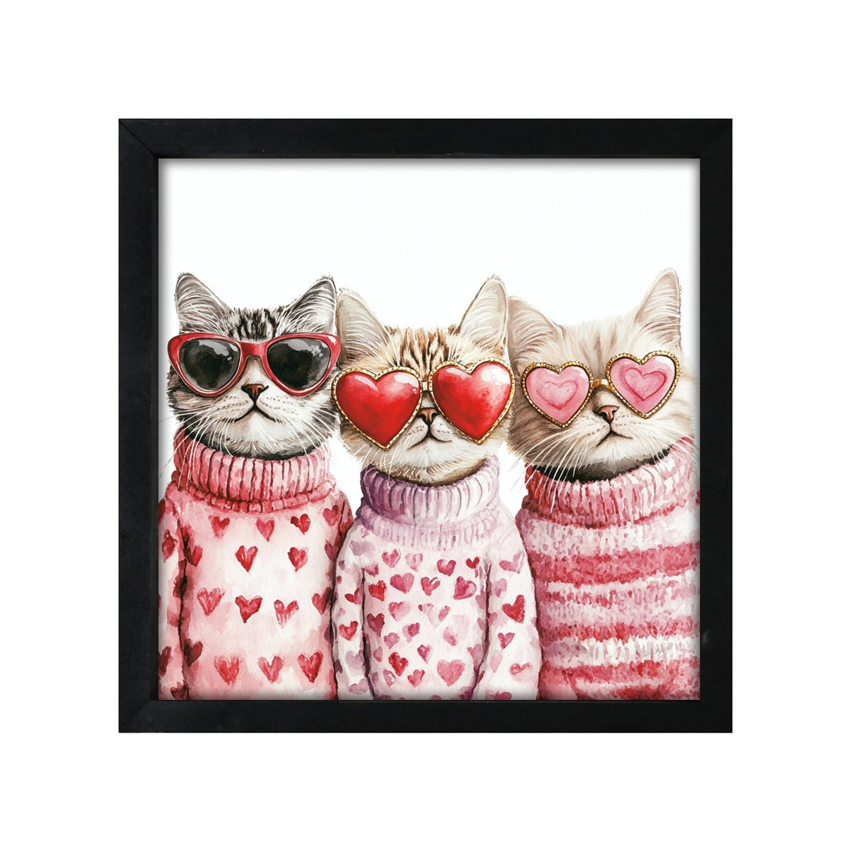 Cat Wall Art for Living Room — 20x20 Framed Wood Sign | Handcrafted Cat Home Décor Gift - LifeSong Milestones