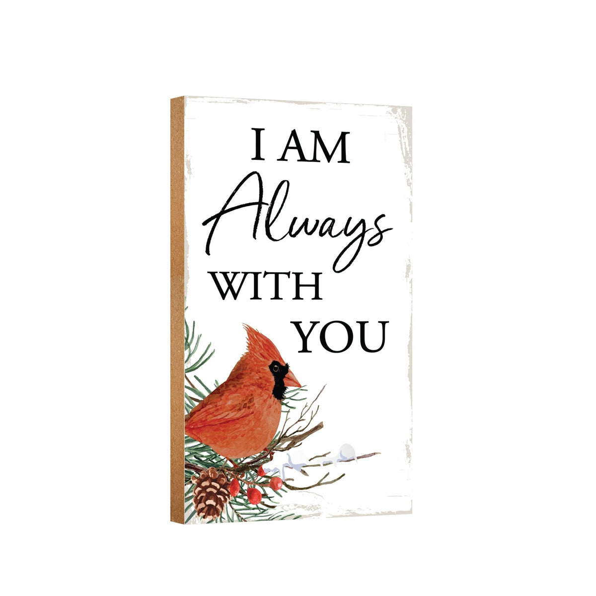 A wooden memorial wall plaque with a heartfelt design.