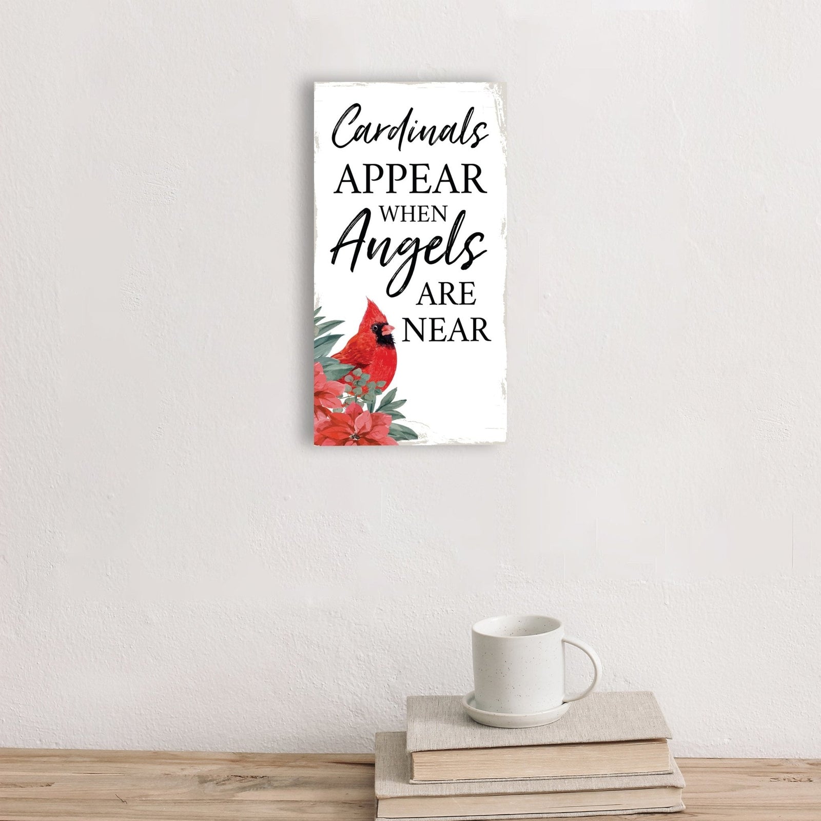 Memorial gifts for the loss of a loved one: A meaningful wooden plaque with a cardinal motif.