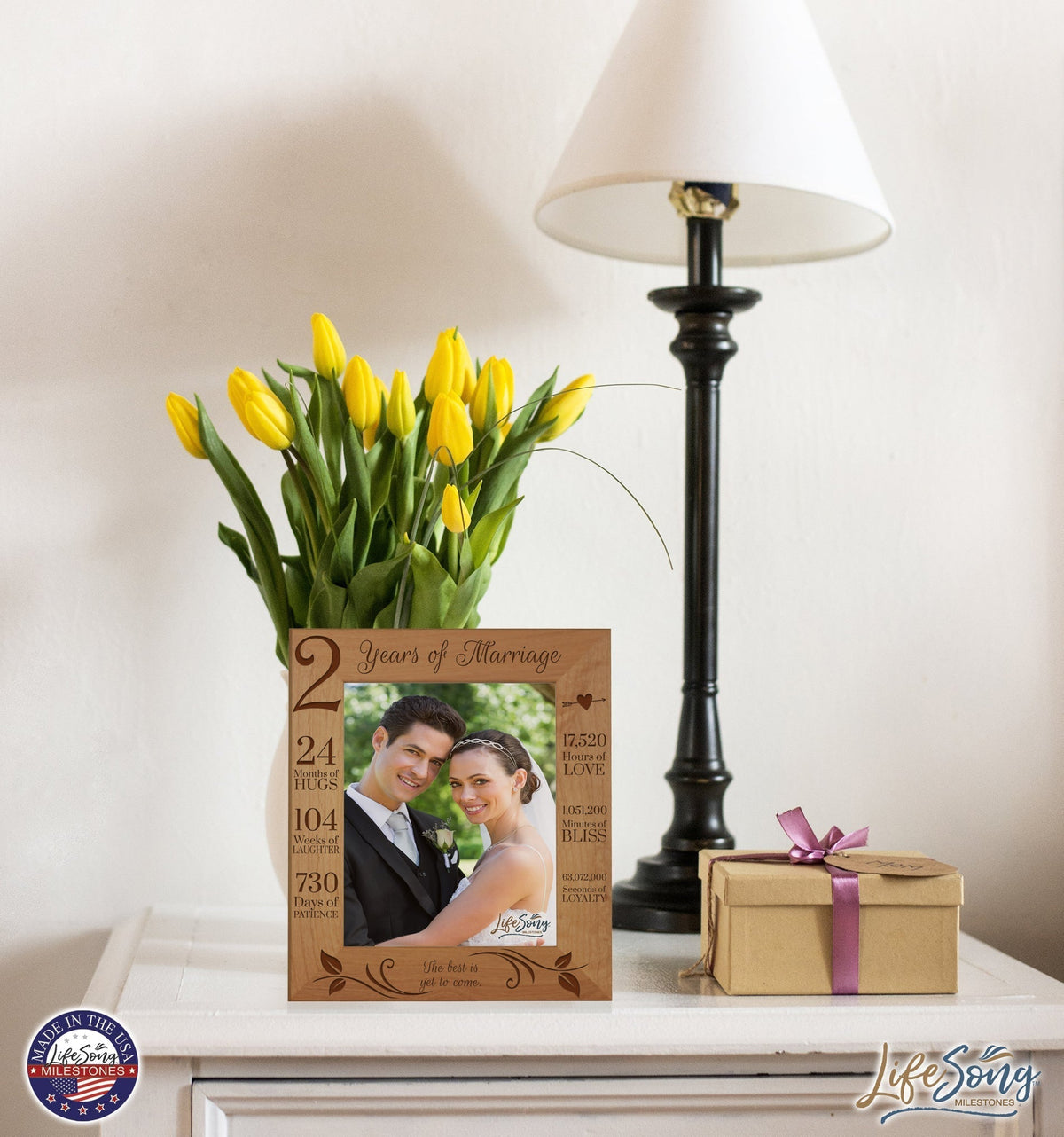 Couples 2nd Wedding Anniversary Photo Frame Home Decor Gift Ideas - The Best Is Yet To Come - LifeSong Milestones