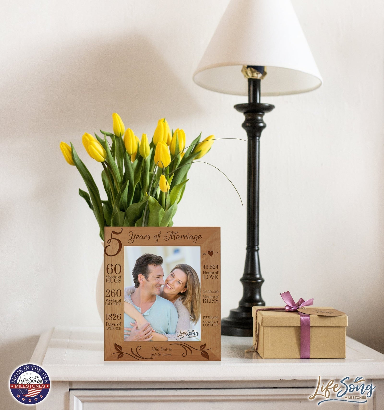 Couples 5th Wedding Anniversary Photo Frame Home Decor Gift Ideas - The Best Is Yet To come - LifeSong Milestones