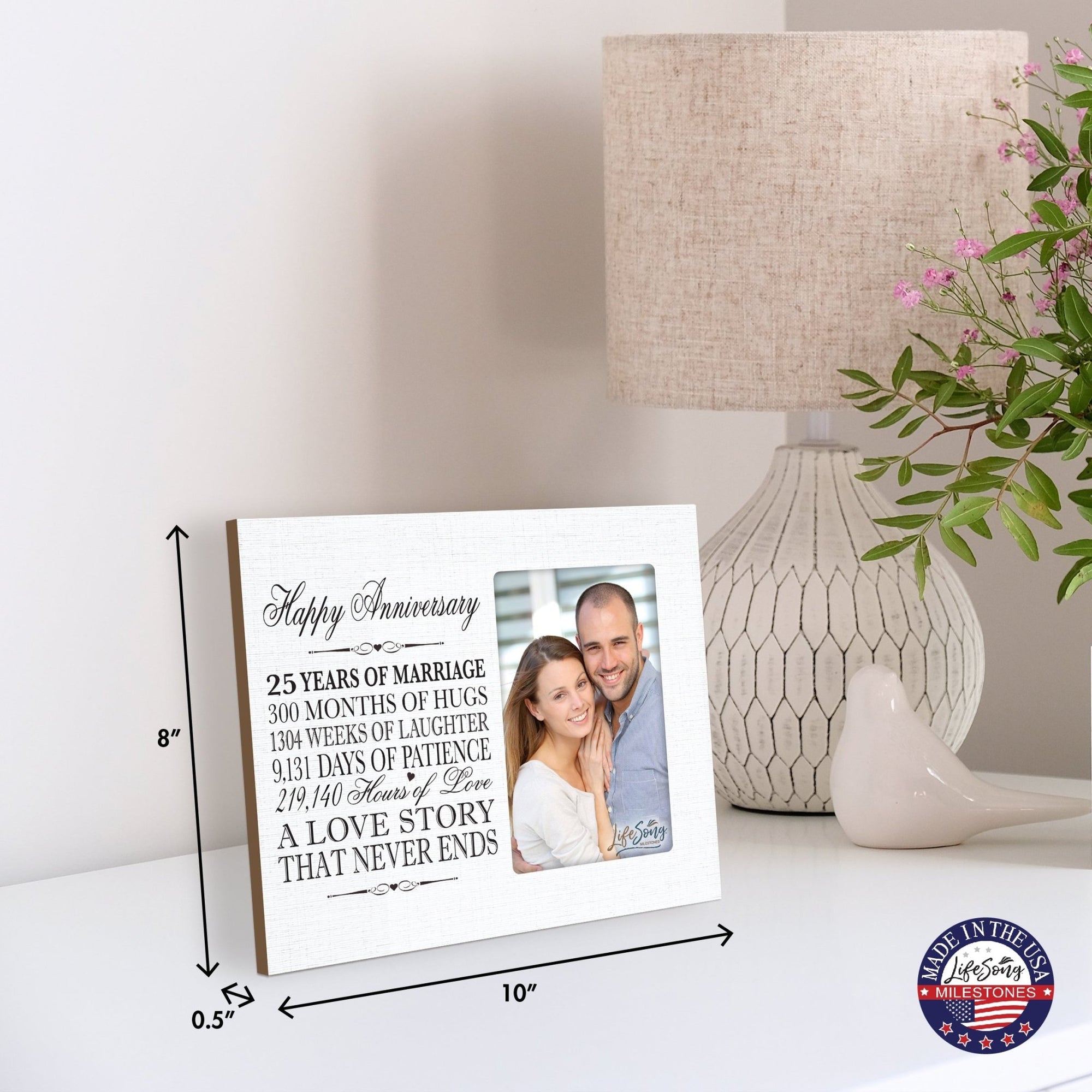 Couples Unique 25th Wedding Anniversary Photo Frame Decorations - A Love Story - LifeSong Milestones