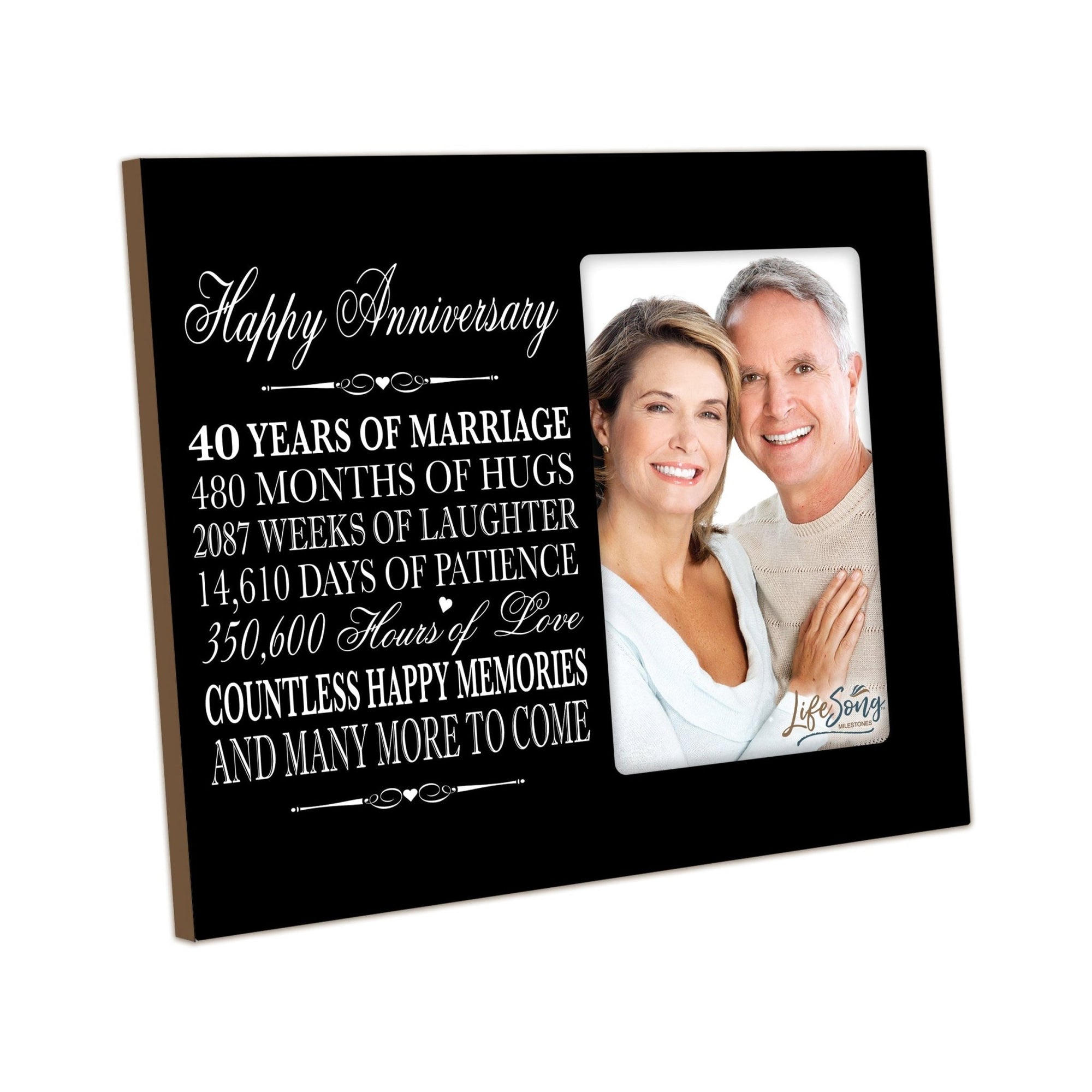 Couples Unique 40th Wedding Anniversary Photo Frame Decorations - Countless Happy Memories - LifeSong Milestones