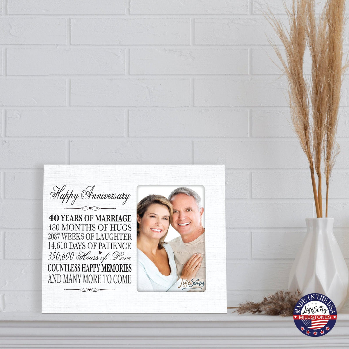 Couples Unique 40th Wedding Anniversary Photo Frame Decorations - Countless Happy Memories - LifeSong Milestones