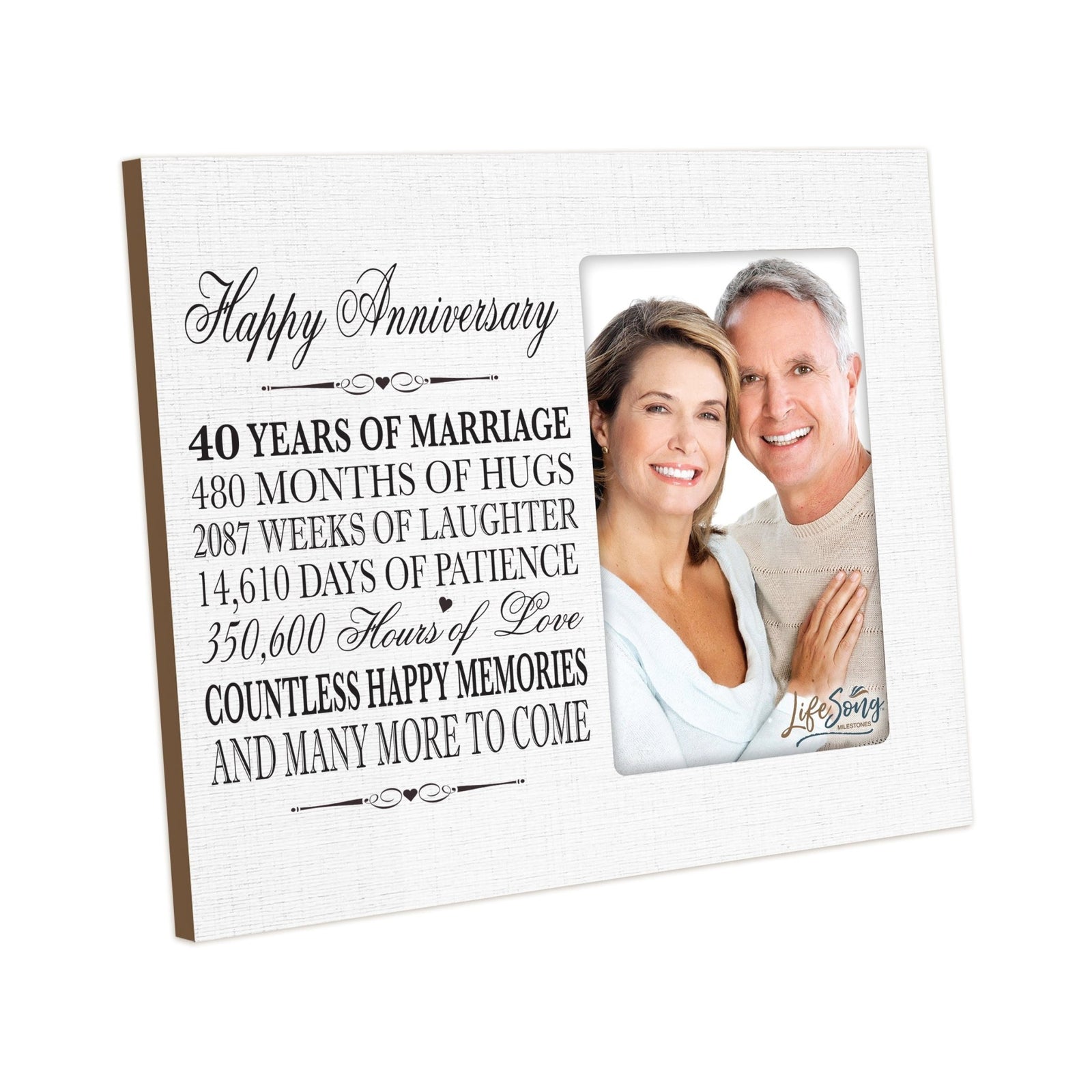 Couples Unique 40th Wedding Anniversary Photo Frame Decorations - Countless Happy Memories - LifeSong Milestones