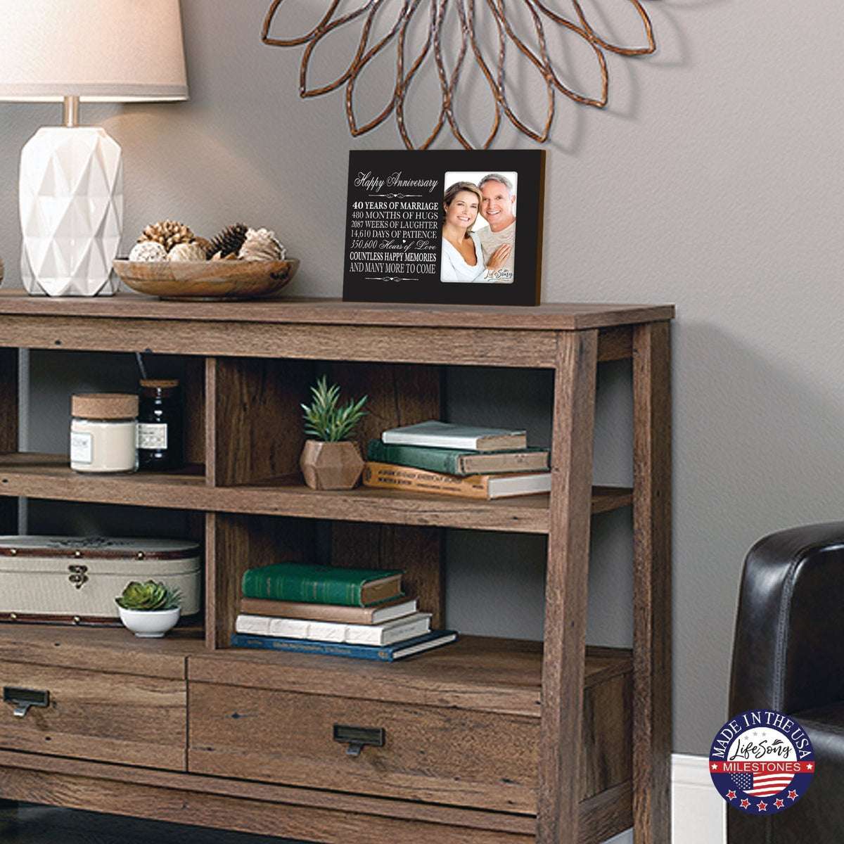 Couples Unique 40th Wedding Anniversary Photo Frame Decorations - Countless Happy Memories - LifeSong Milestones